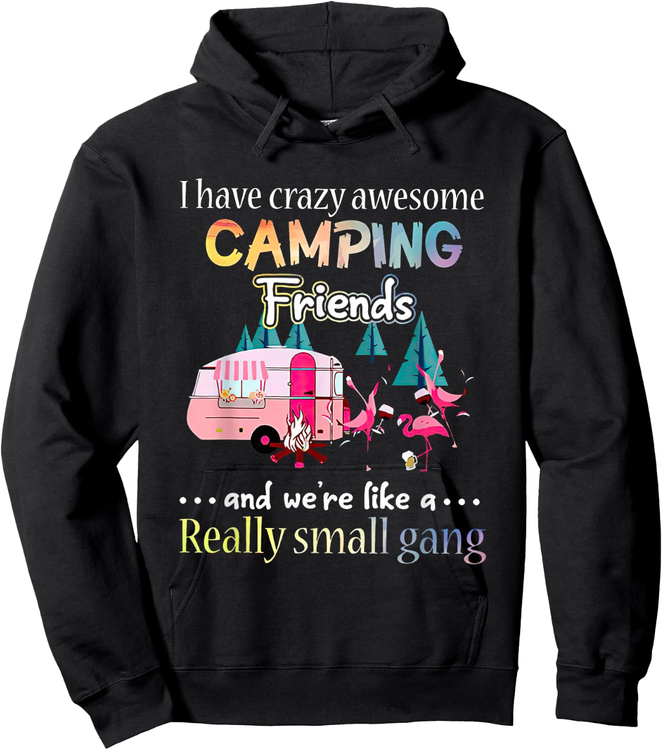 I Have Crazy Awesome Camping Friends And We're Like A Gang Hoodie - Hoodie | Black