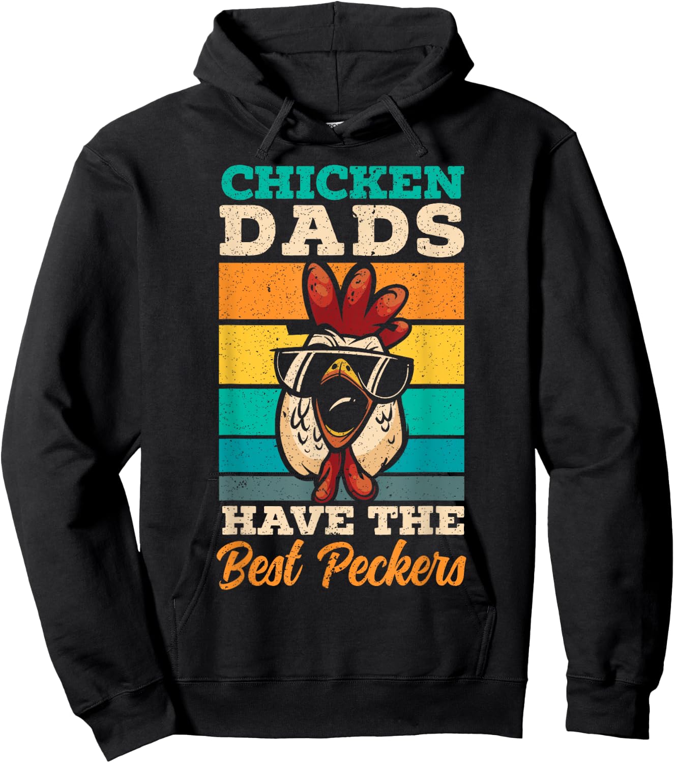 Chicken Dads Have The Best Peckers Farmer Dad Father's Day Hoodie - Hoodie | Black