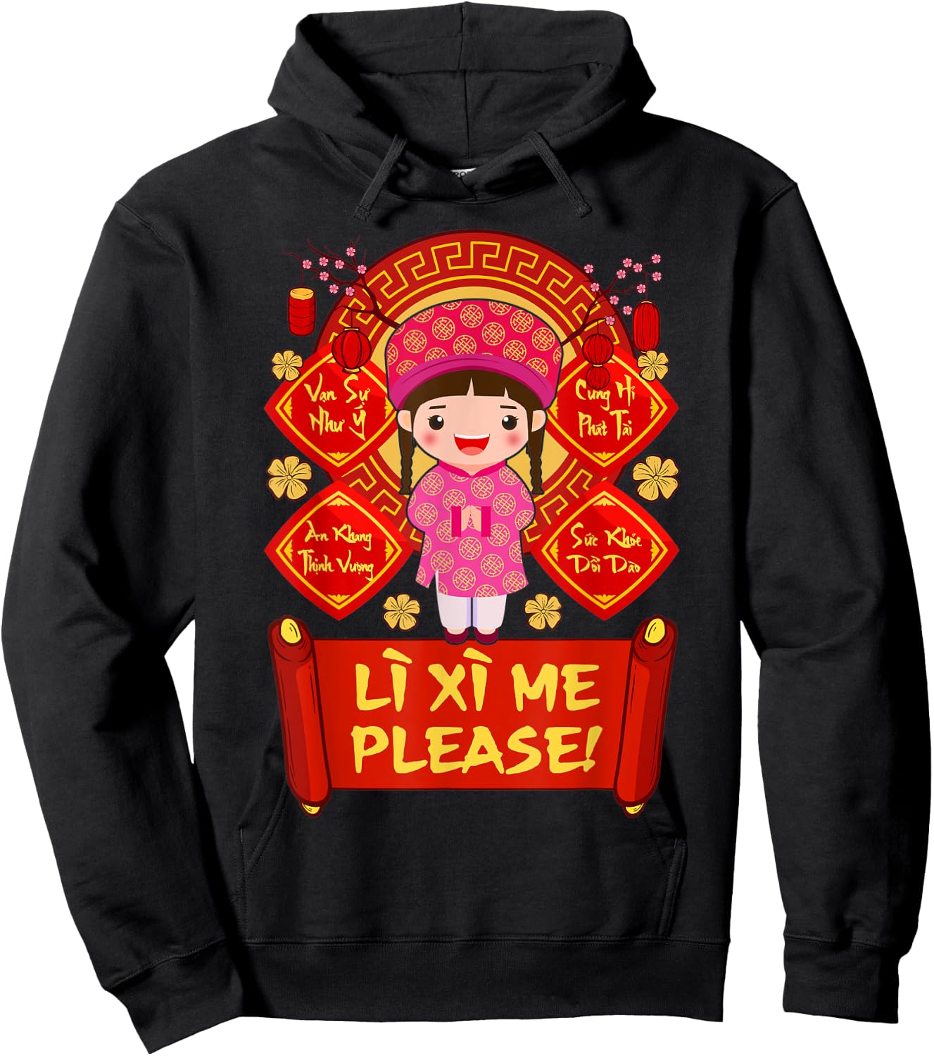 Li Xi Me Please! Girl 2022 Kid Vietnamese Lunar New Year Hoodie - Hoodie | Black