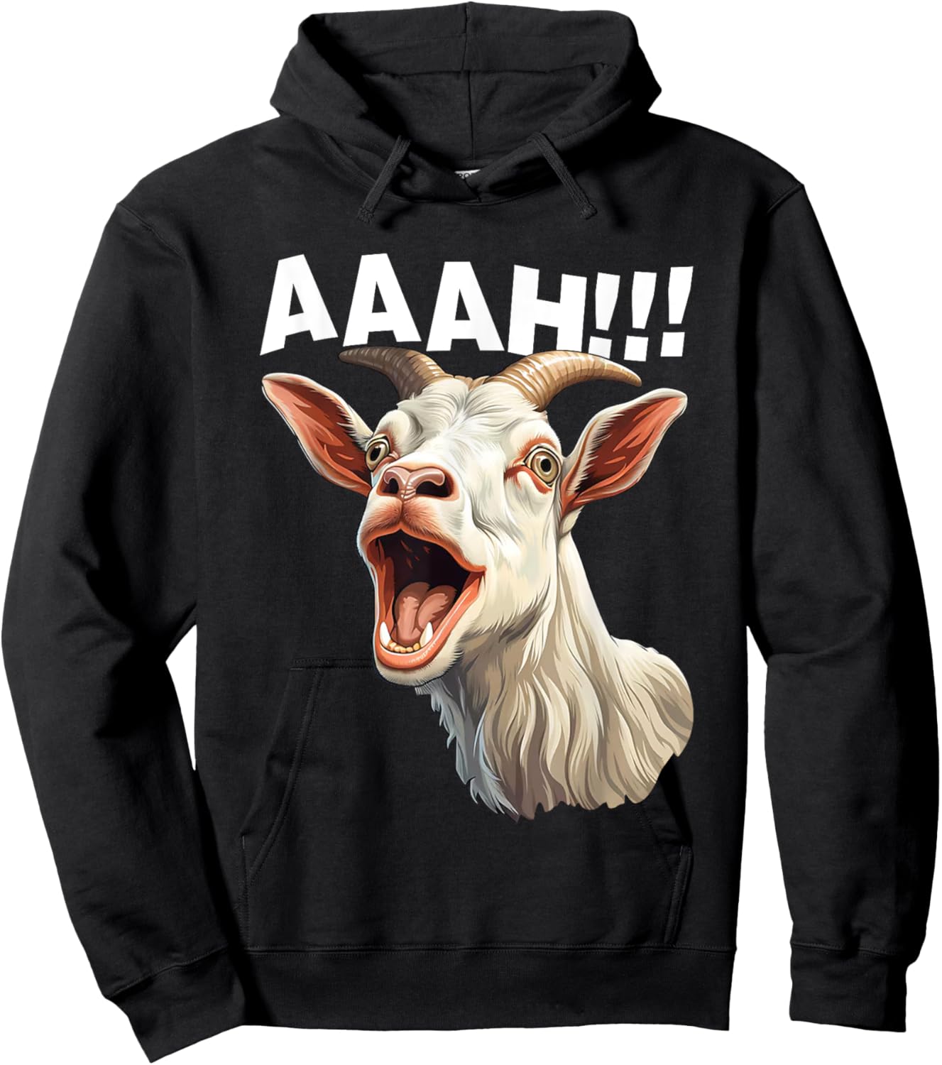 Halloween Screaming Goat AAAH!!! - Funny Crazy Goat Hoodie - Hoodie | Black