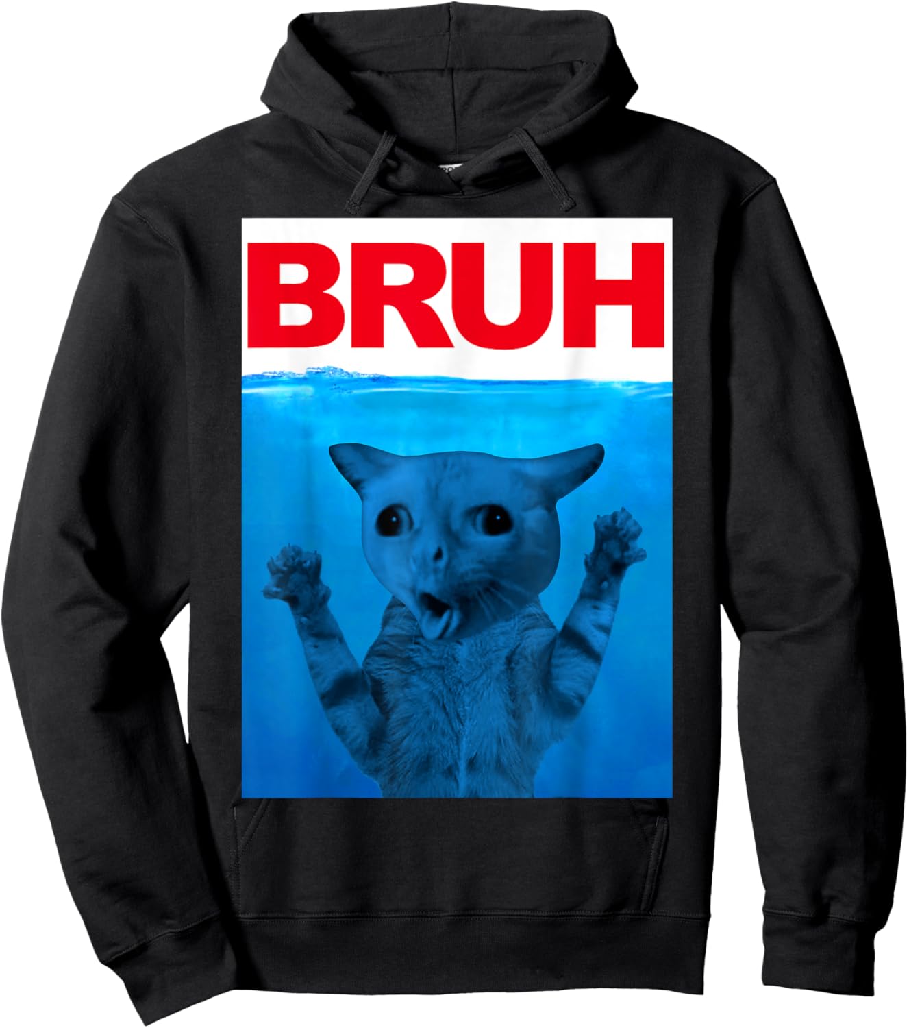 Bruh Meme Funny Saying Brother Greeting Teens Boys Bruh Cat Hoodie - Hoodie | Black