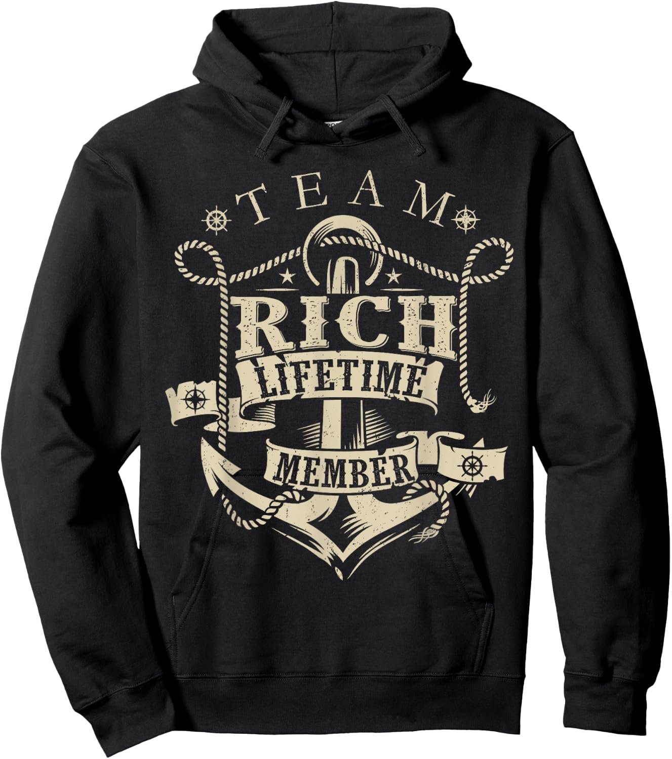 Team RICH Lifetime Member Vintage RICH Family Name Hoodie - Hoodie | Black
