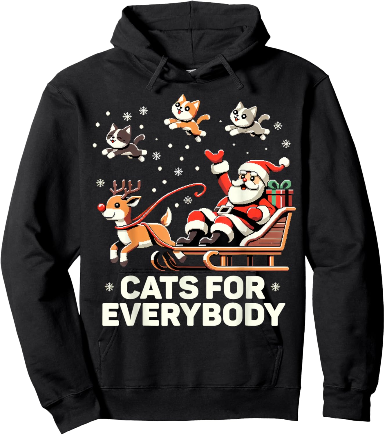 Cats For Everybody - Funny Christmas Cat Xmas Women Santa Hoodie - Hoodie | Black