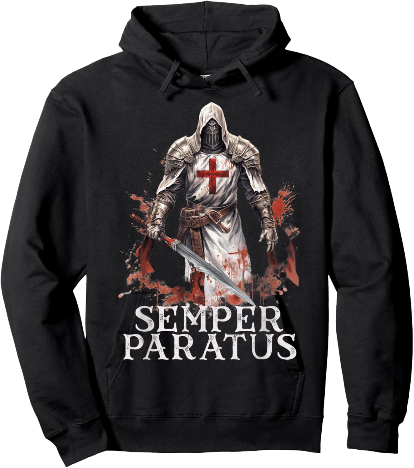Catholic Knight Templar Crusader Cross Hoodie - Hoodie | Black