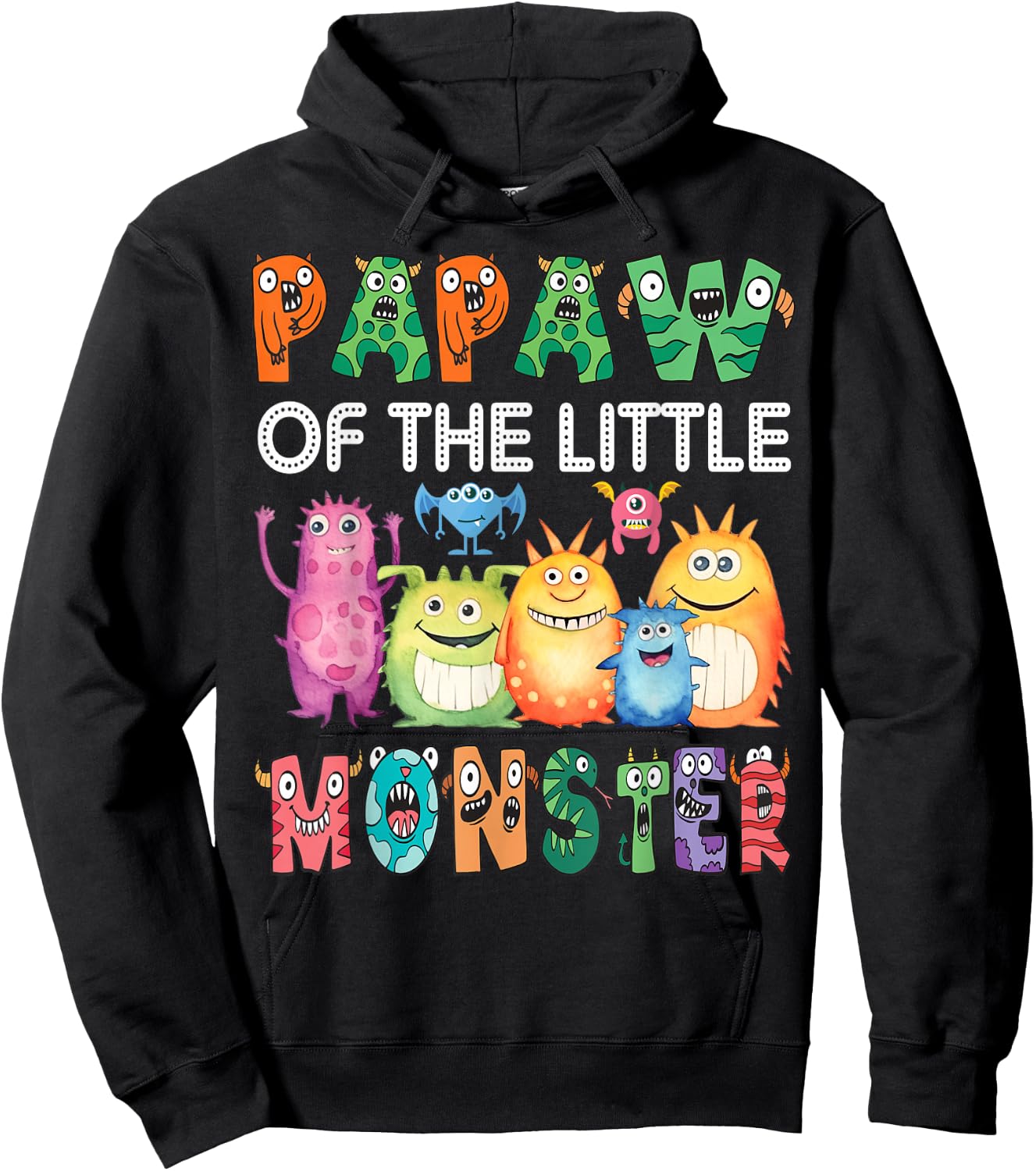 Papaw Of The Little Monster Kids 1St Birthday Party Hoodie - Hoodie | Black