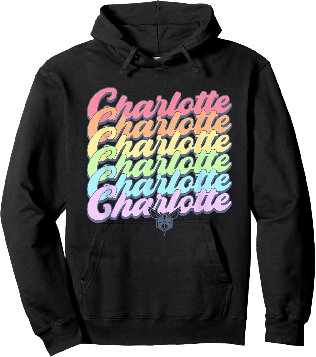 NBA Charlotte Hornets Pastel Rainbow Pride Stack Hoodie - Hoodie | Black