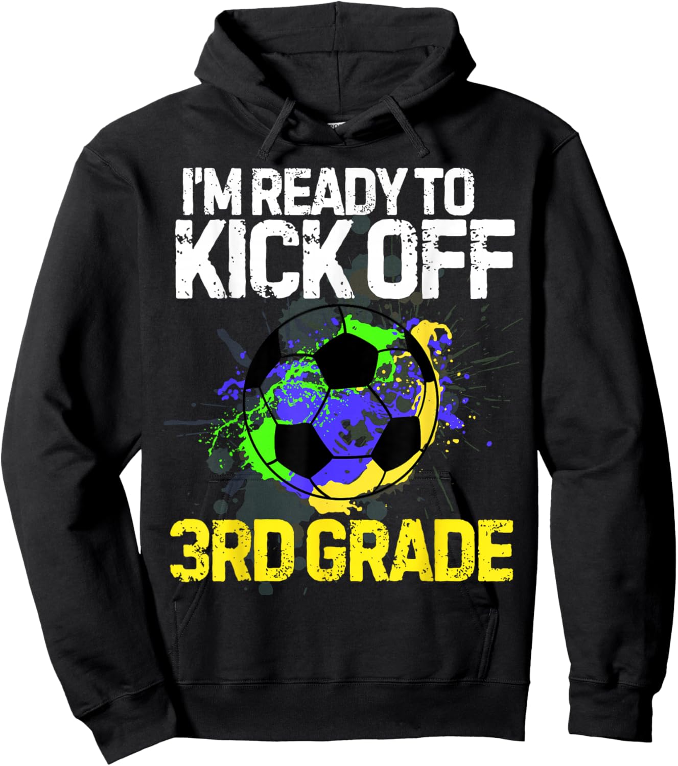 Funny Back To School First day Of 3rd grade Soccer Boys Kids Hoodie - Hoodie | Black