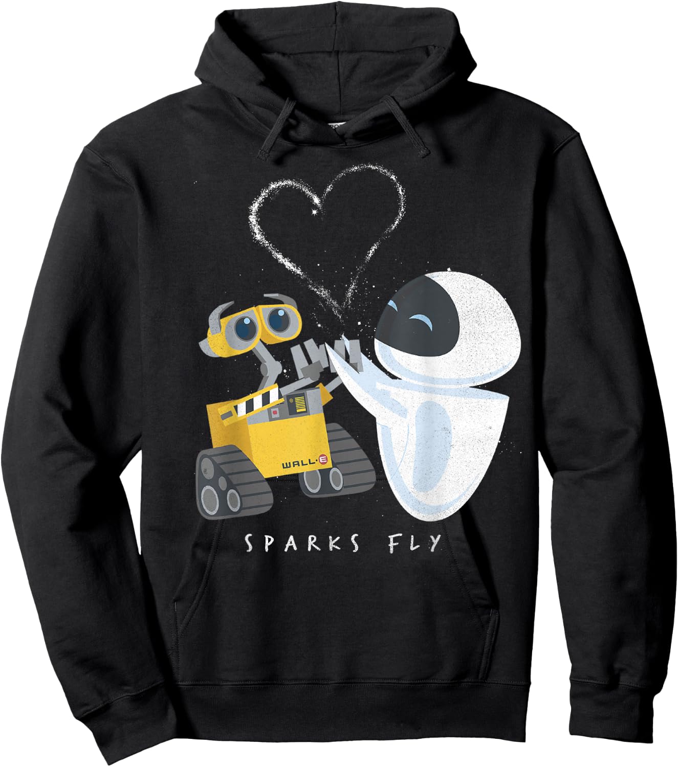 Disney Pixar Wall-E & Eve Sparks Fly Portrait Hoodie - Hoodie | Black