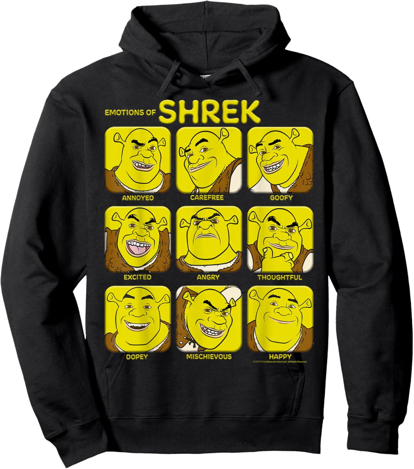 Shrek Emotions of Shrek Box Up Hoodie - Hoodie | Black