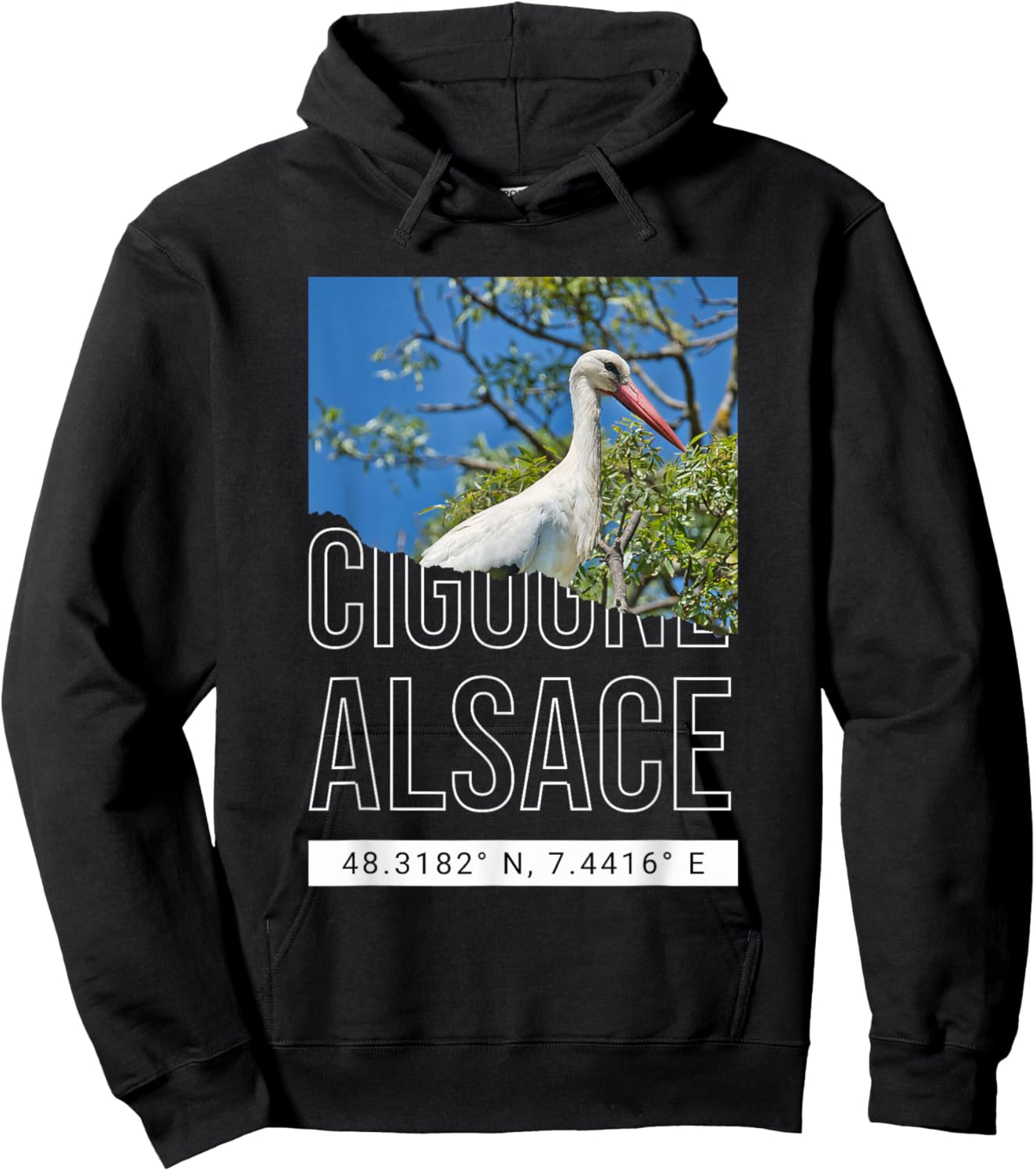 Stork Alsace Gift Alsatian Alsatian Hoodie - Hoodie | Black