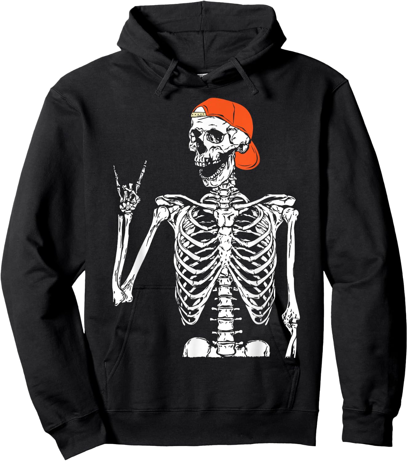 Rocker Skeleton Hand Rock On Costume Funny Halloween Gifts Hoodie - Hoodie | Black