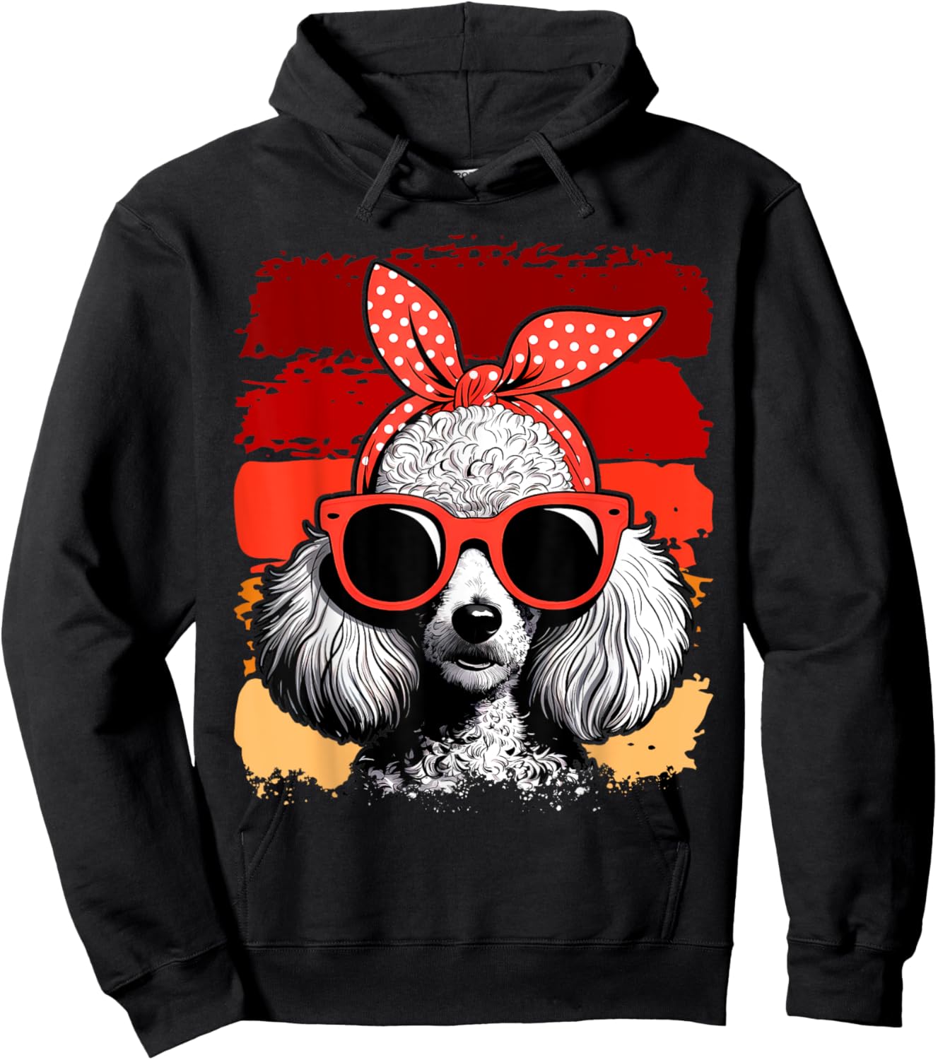 Poodle Dog Mom Bandana Sunglasses Mother's Day Hoodie - Hoodie | Black
