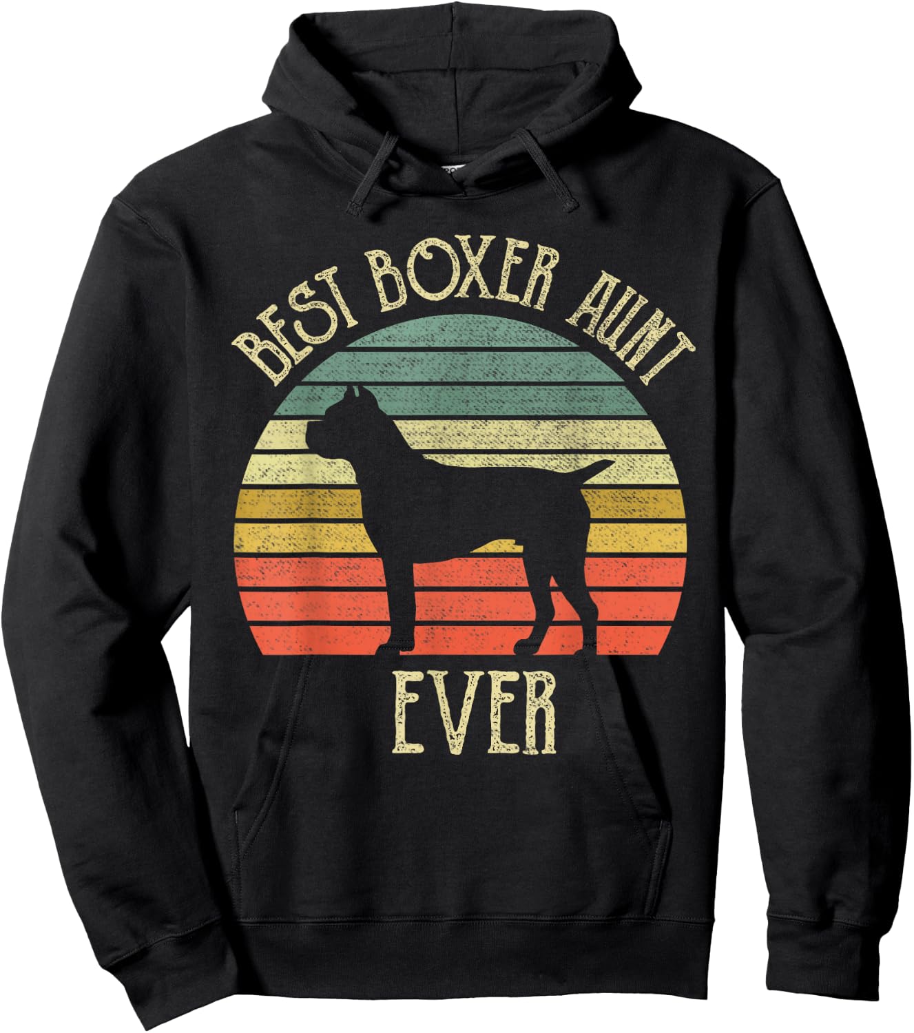 Vintage Best Boxer Aunt EVER dog lover Gift mother's day Men Women Hoodie - Hoodie | Black