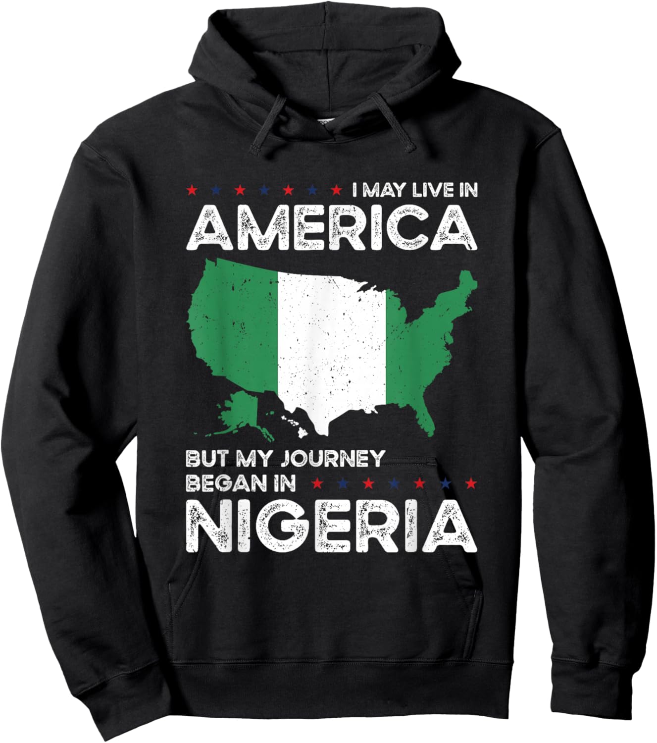 Nigerian American Patriot USA Grown Nigeria US Flag Hoodie - Hoodie | Black