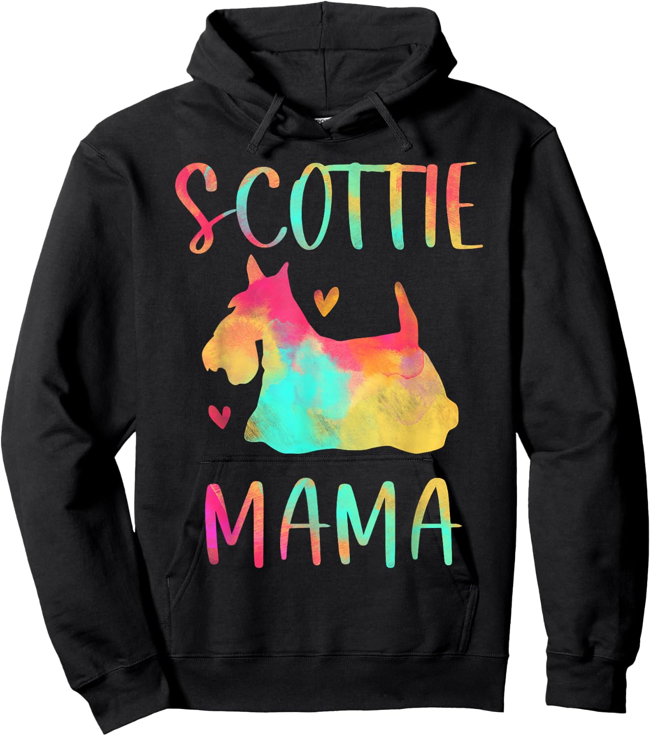 Scottie Mama Colorful Scottish Terrier Gifts Dog Mom Hoodie - Hoodie | Black
