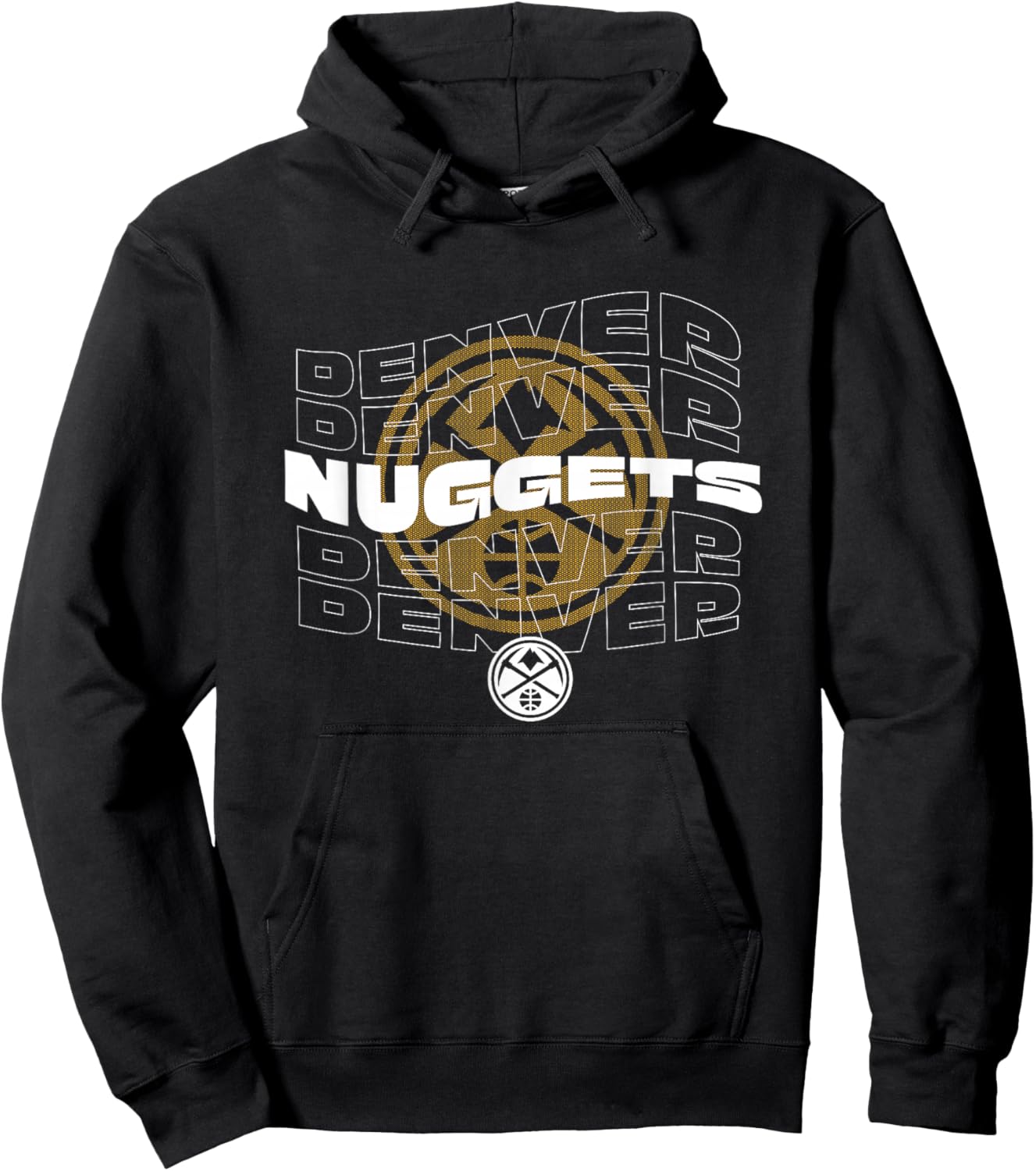 NBA Denver Nuggets Wave Outline Team Logo Hoodie - Hoodie | Black