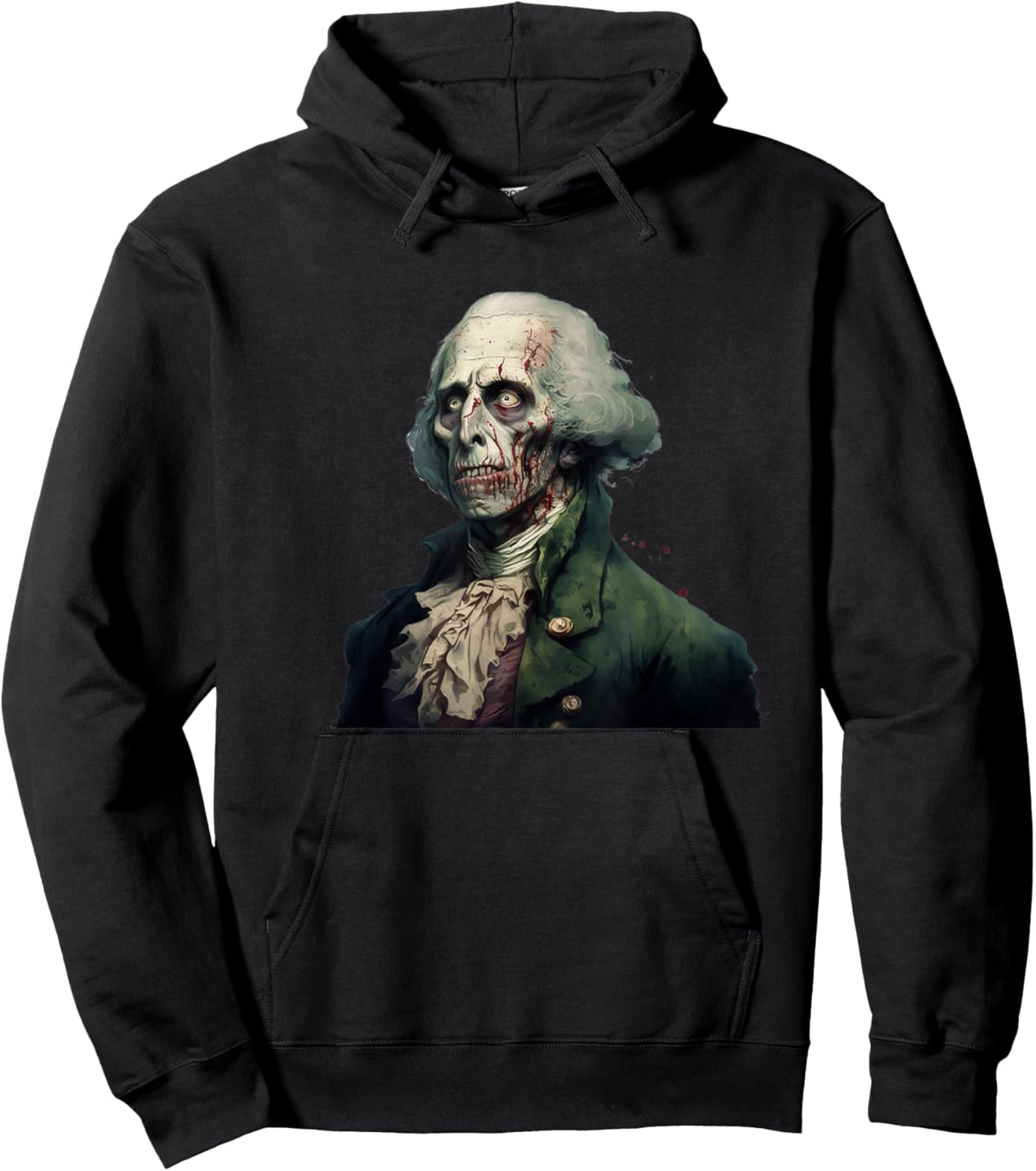 Zombie George Washington Historical Horror Hoodie - Hoodie | Black