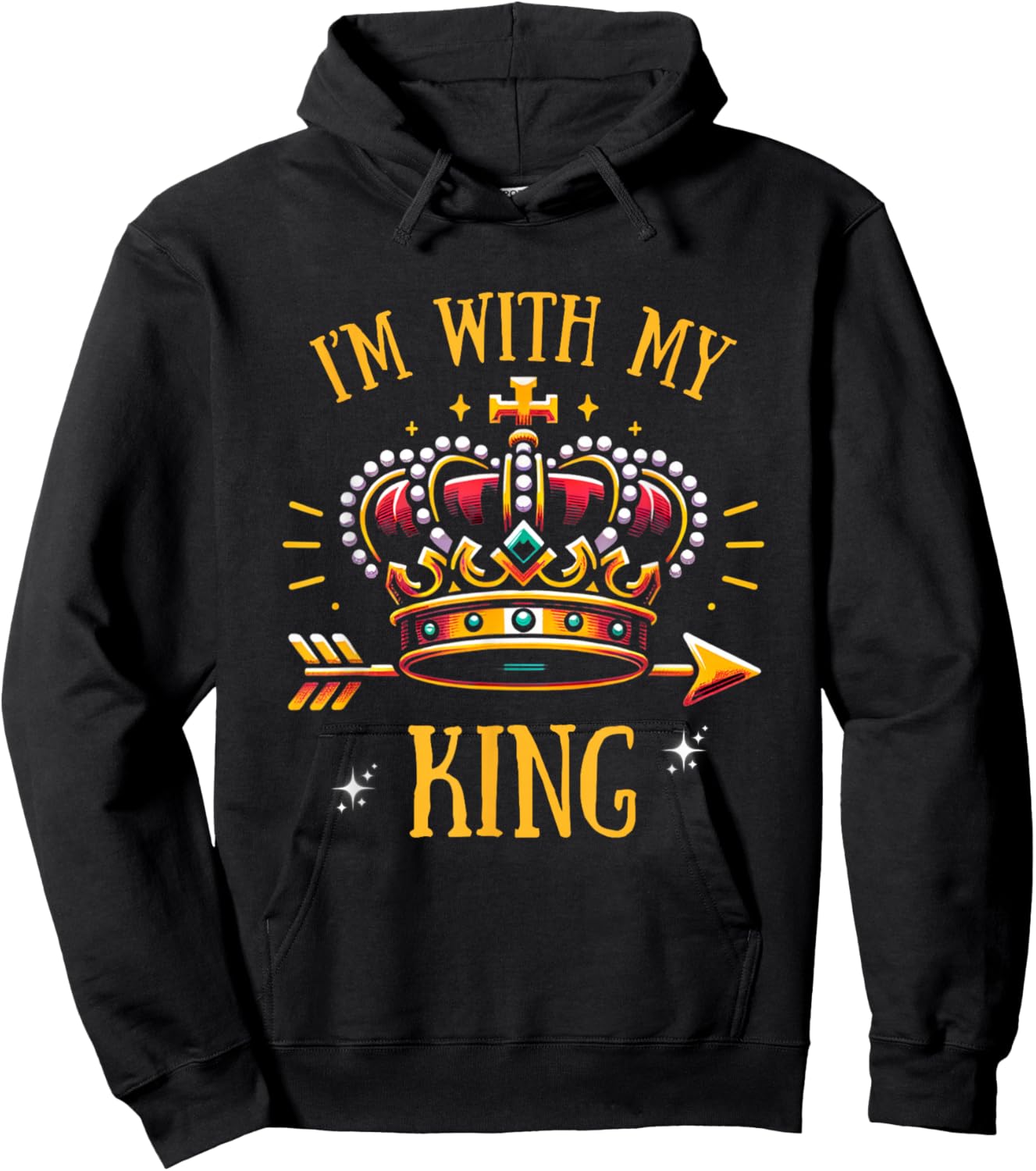 Matching Queen King Couple Shirts, I'm with My King Hoodie - Hoodie | Black