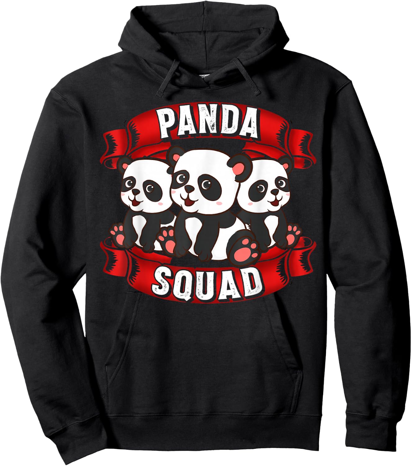 Panda Squad Funny Panda Cute Panda Bear Gifts Hoodie - Hoodie | Black
