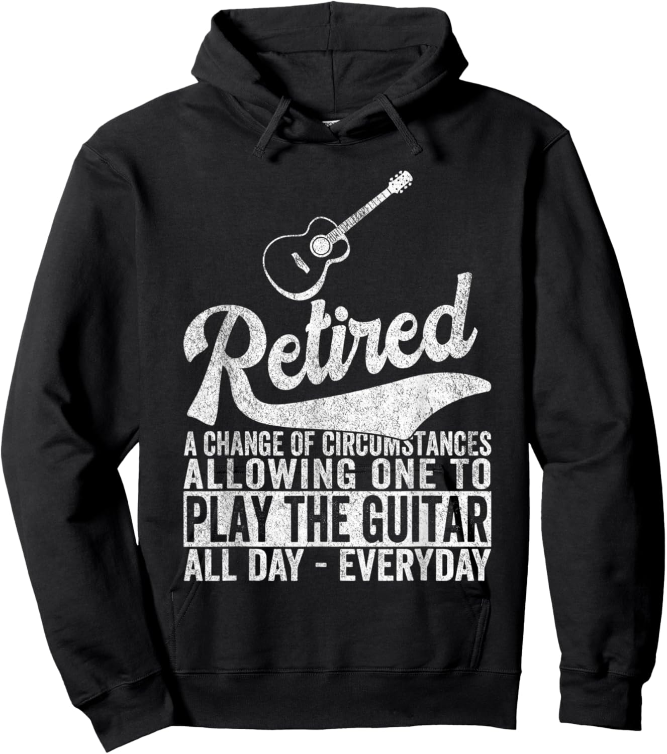 Funny Retired Definition Guitar Player Retirement Retro Hoodie - Hoodie | Black