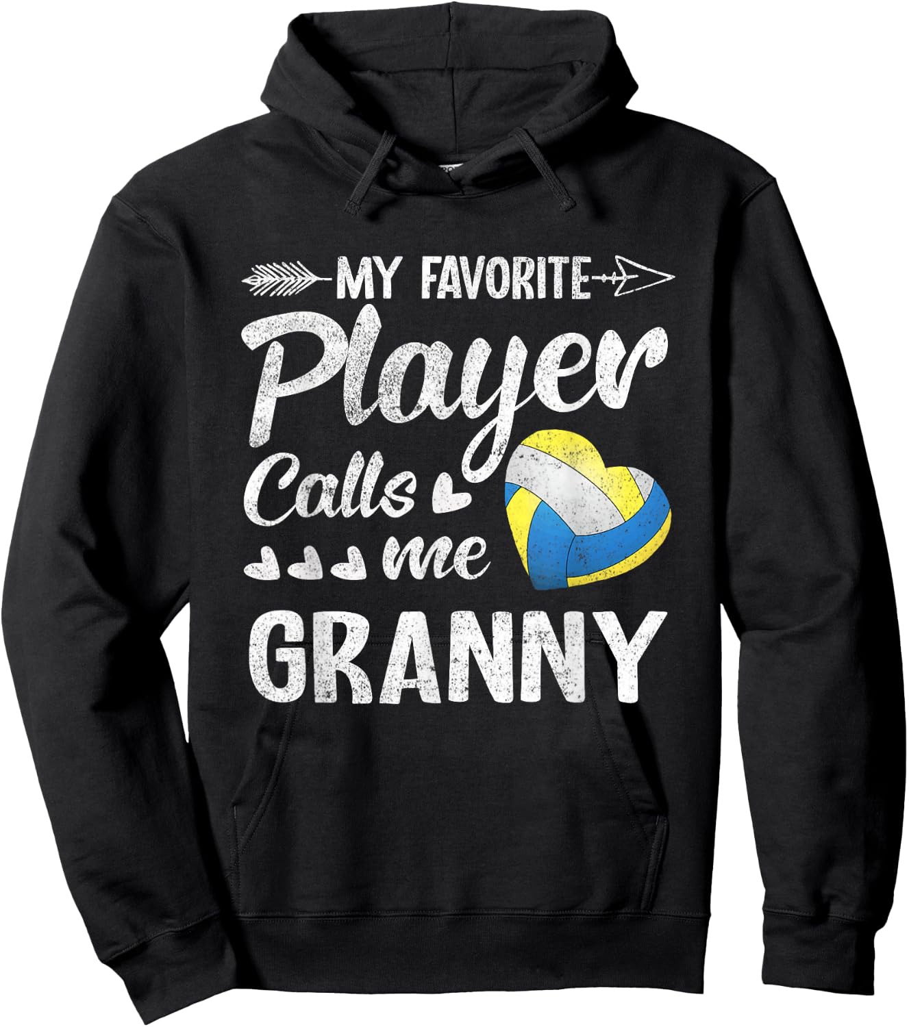 Granny Volleyball My Favorite Player Calls Me Granny Hoodie - Hoodie | Black
