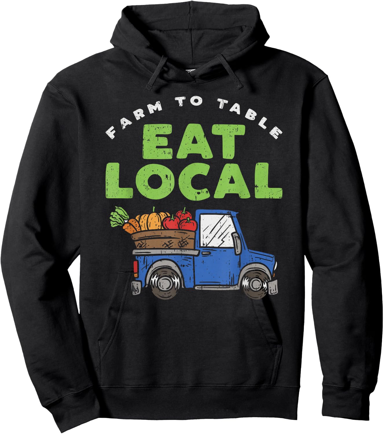 Farm To Table Proud to Support Local Farmer Gardeners Funny Hoodie - Hoodie | Black