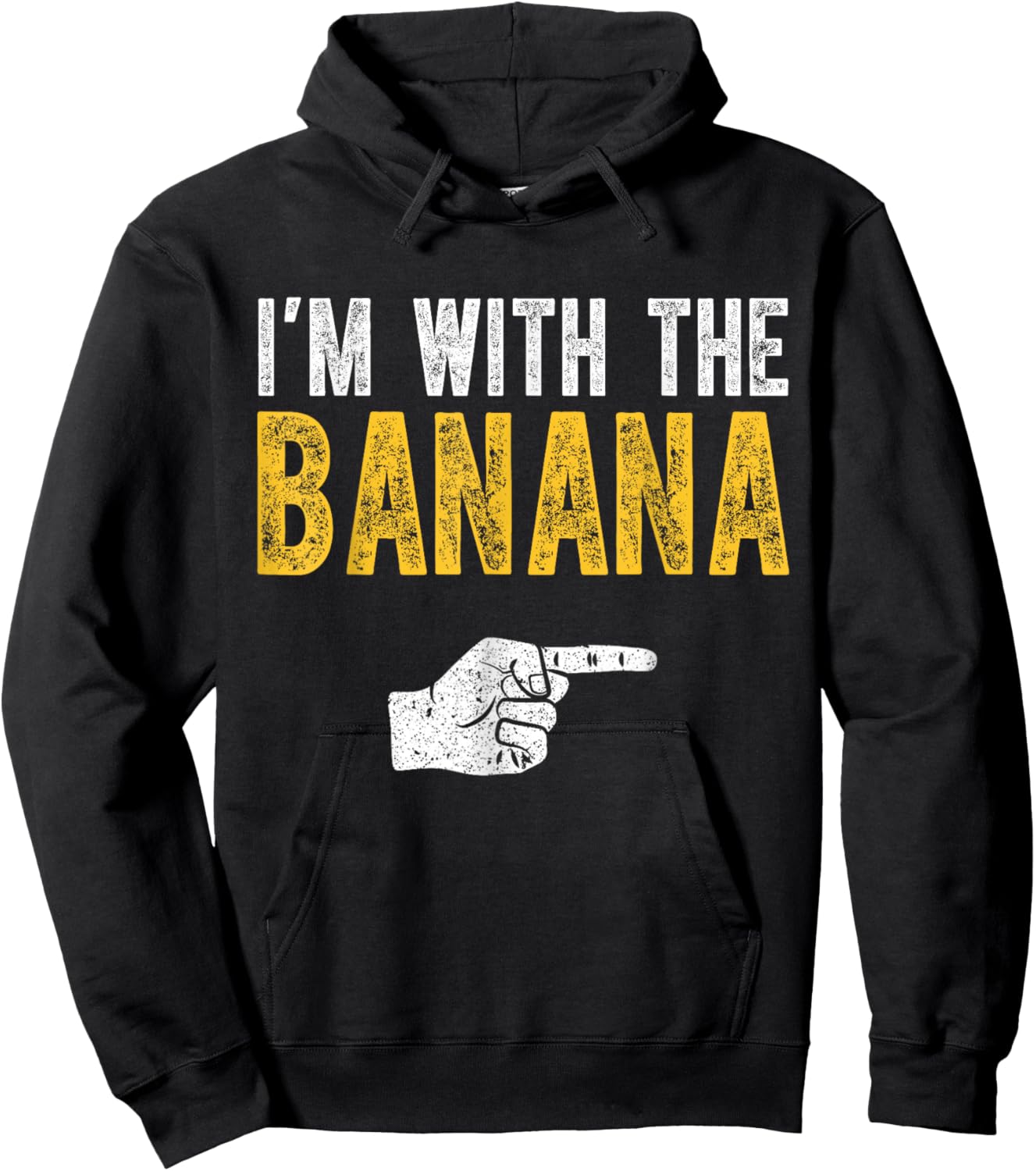 I'm With The Banana Costume Halloween Matching Couple Hoodie - Hoodie | Black