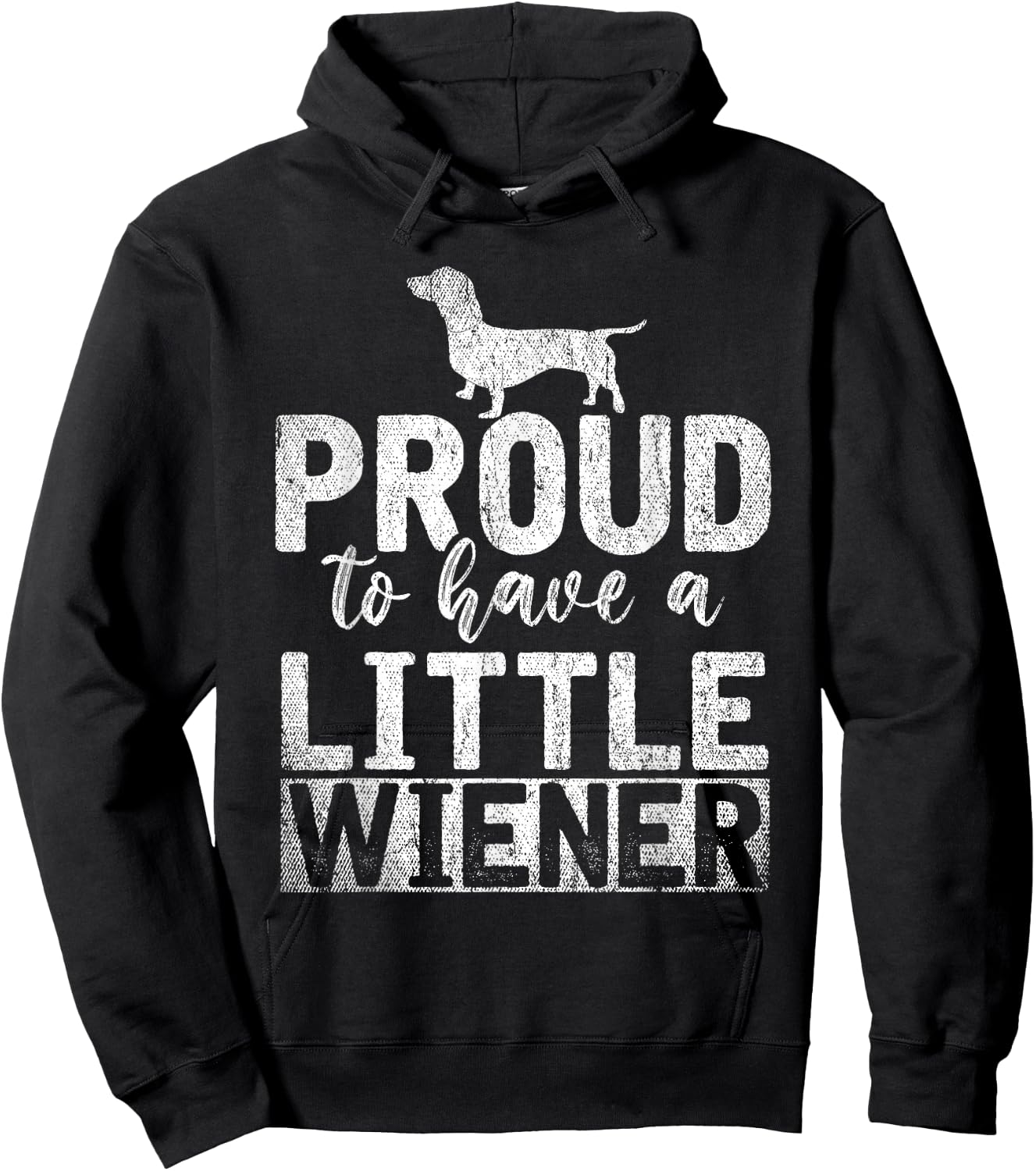 Funny Dog Weenie Proud to Have A Little Wiener Dachshund Hoodie - Hoodie | Black