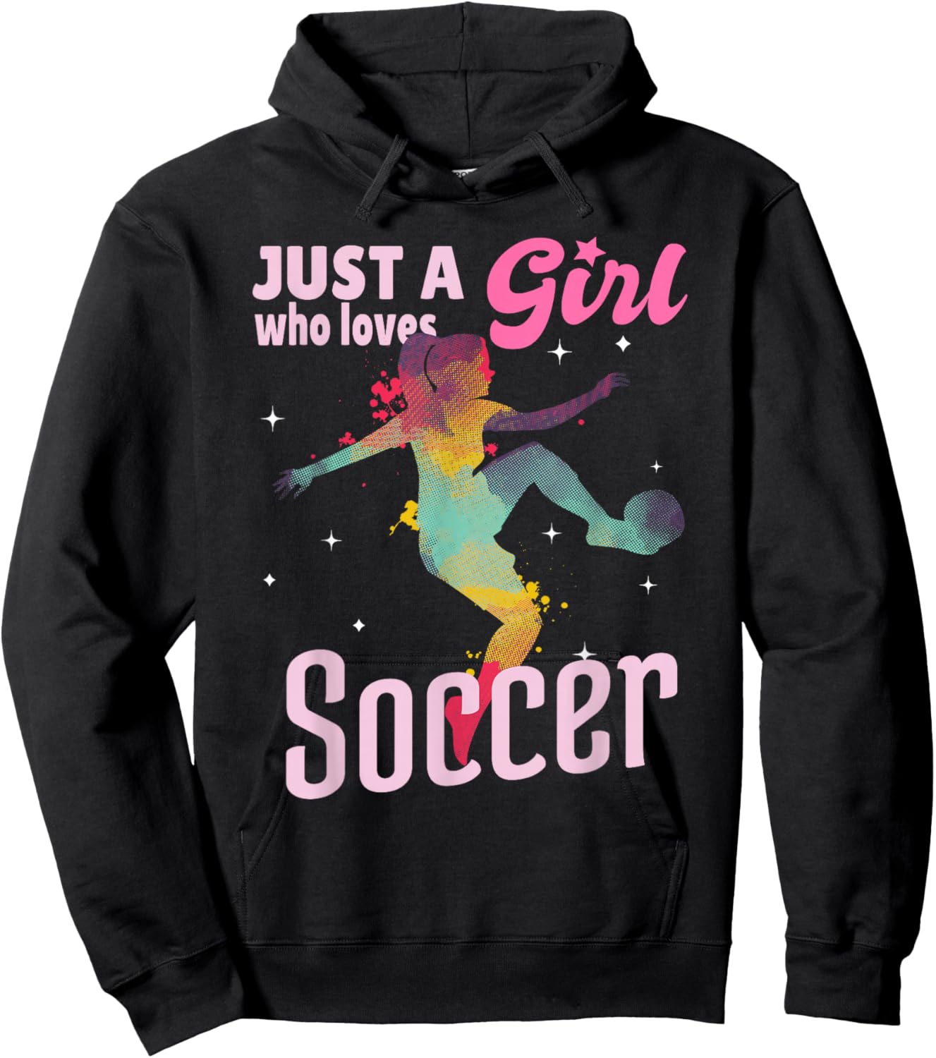 Just A Girl Who Loves Soccer Football Women Girl Gift Hoodie - Hoodie | Black