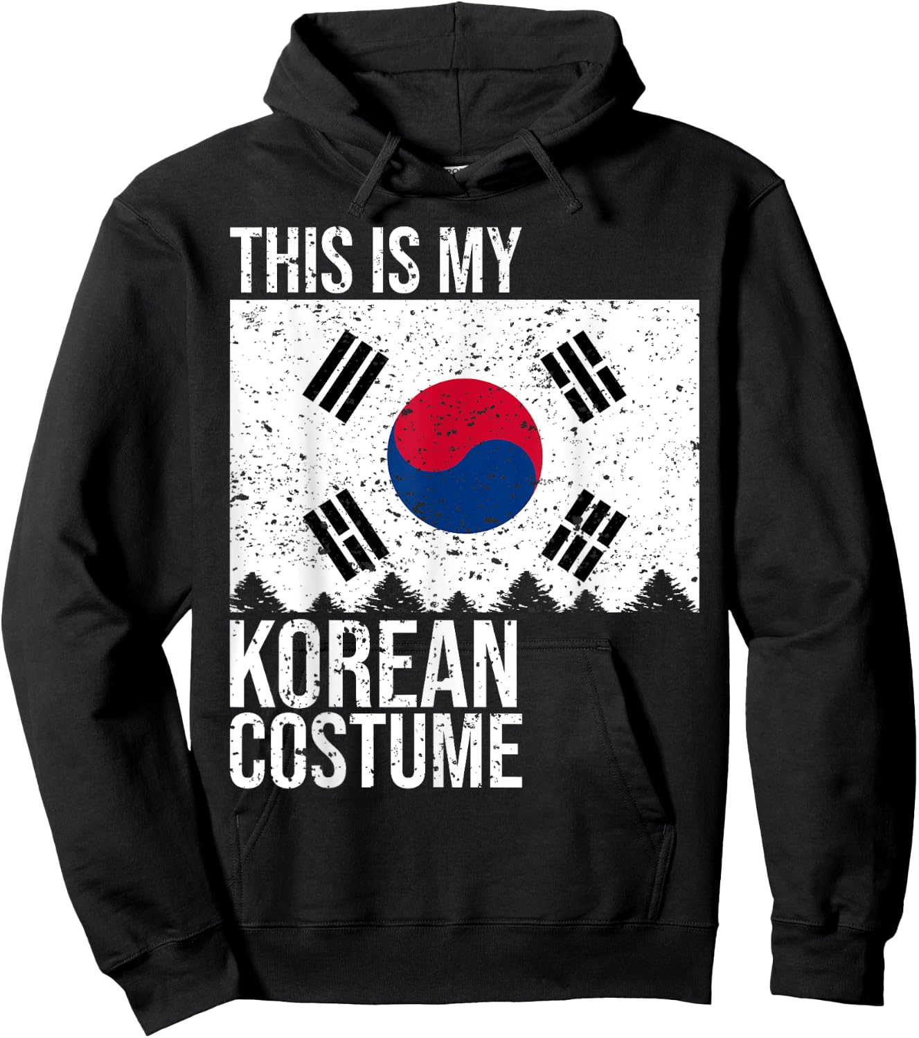 Vintage This Is My South Korean Flag Costume for Halloween Hoodie - Hoodie | Black