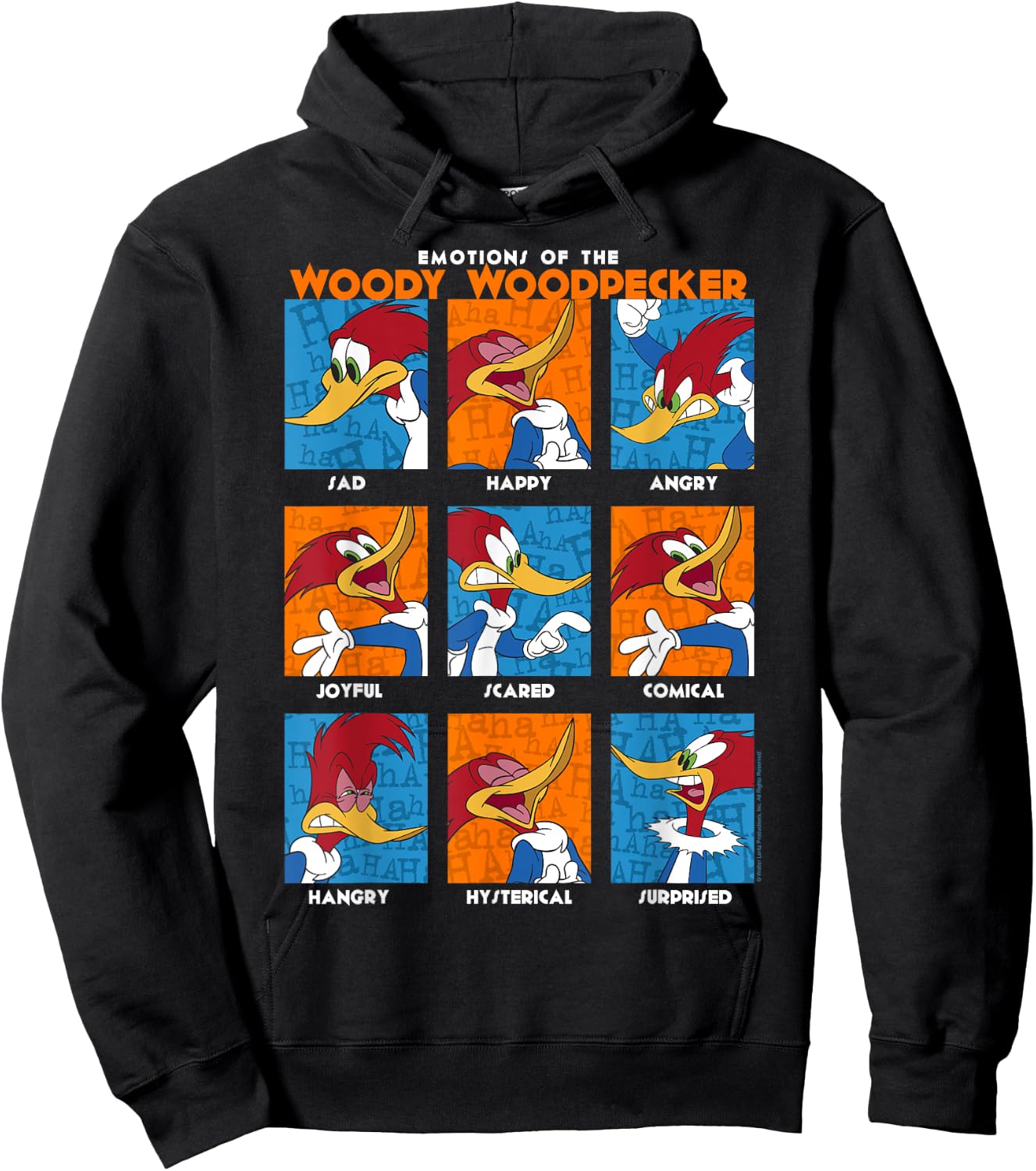 Woody Woodpecker Emotions Vintage Panel Poster Hoodie - Hoodie | Black