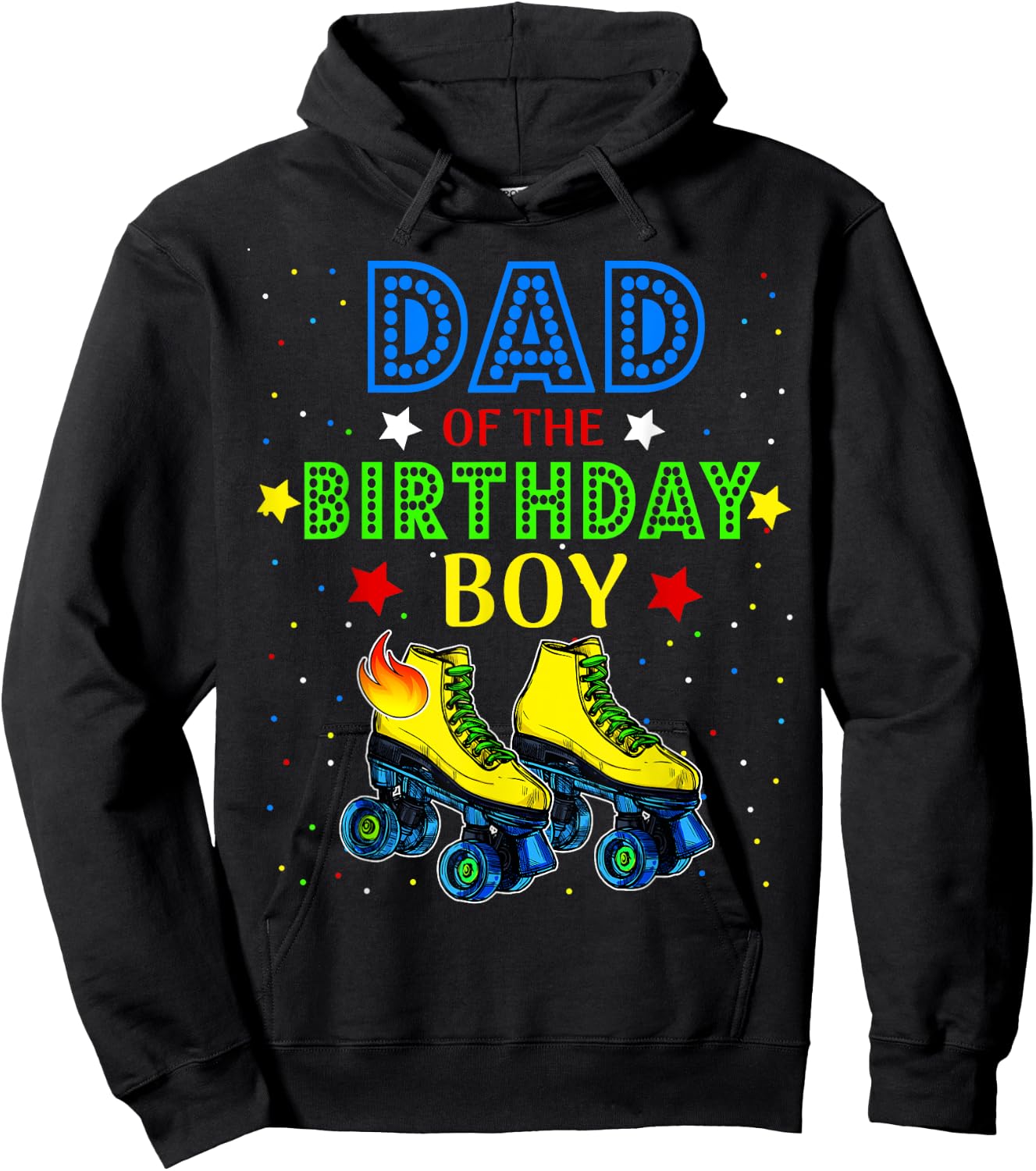 Dad Birthday Rolling Skate Birthday Family Party Hoodie - Hoodie | Black
