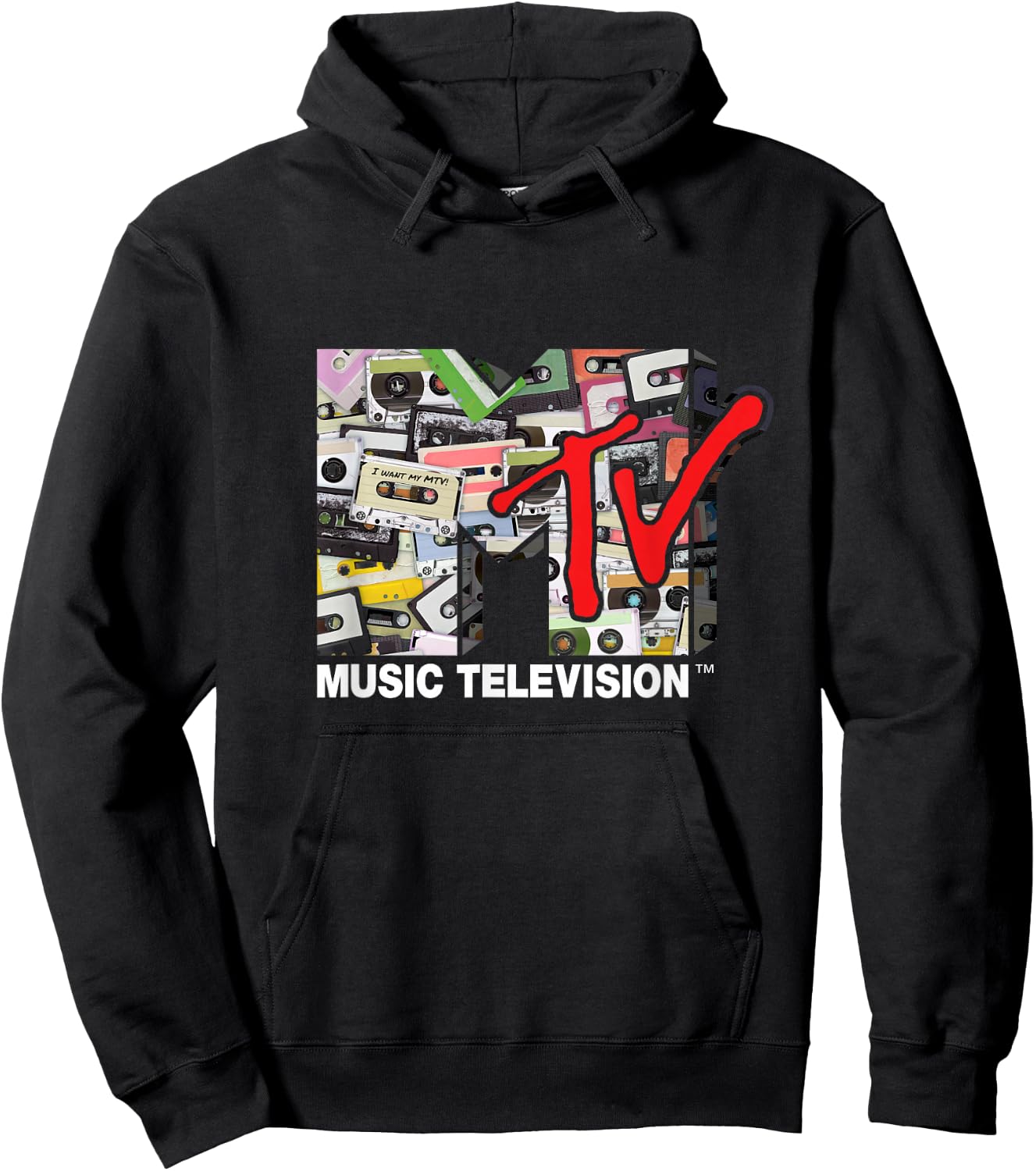 Logo 80s Vintage Cassette Tapes Remix Hoodie - Hoodie | Black
