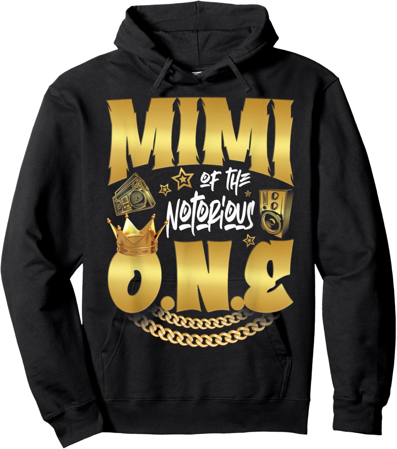 Mimi Of The Notorious One Old School Hip Hop 1st Birthday Hoodie - Hoodie | Black