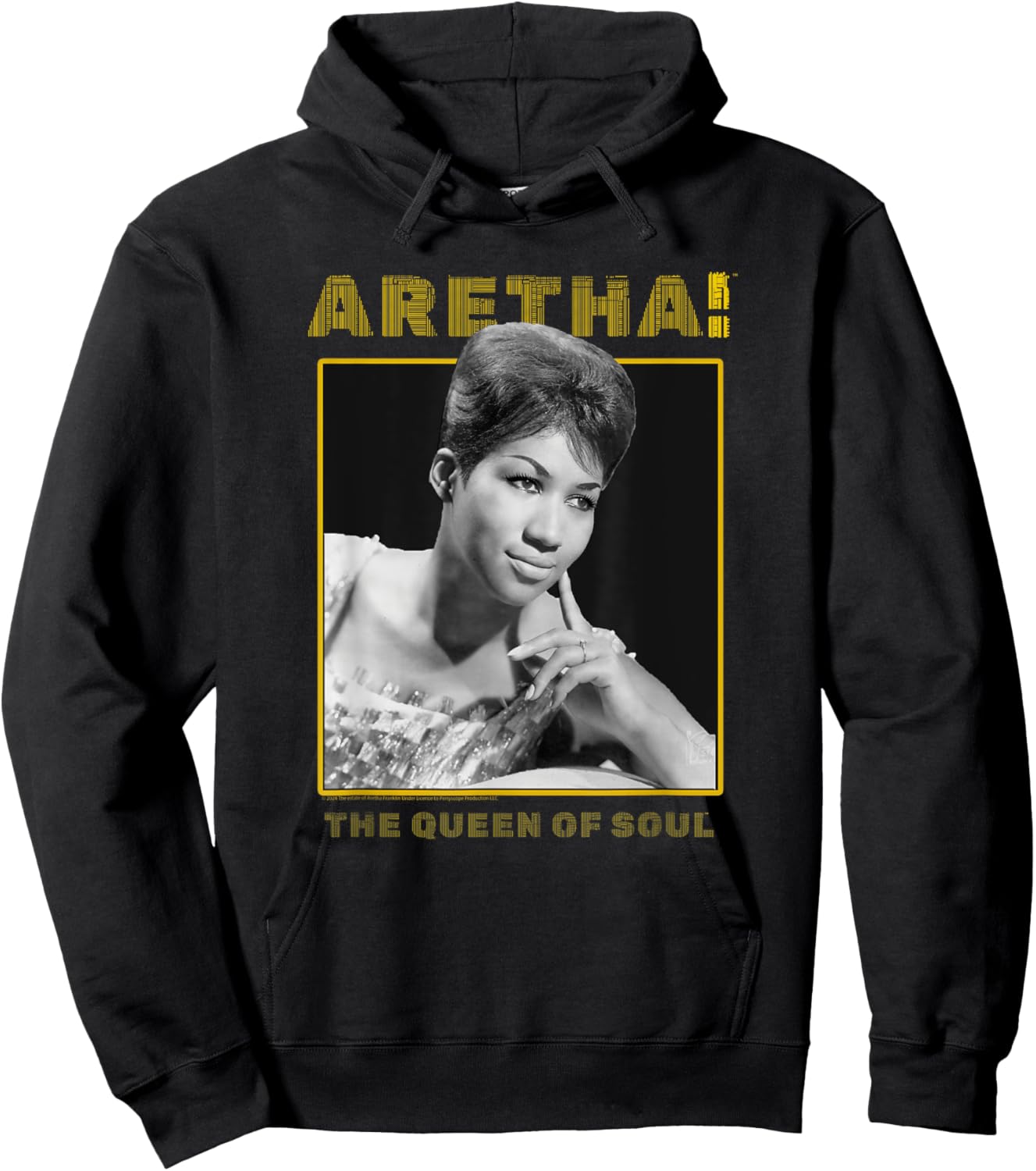 Aretha Franklin The Queen of Soul Music Portrait Hoodie - Hoodie | Black