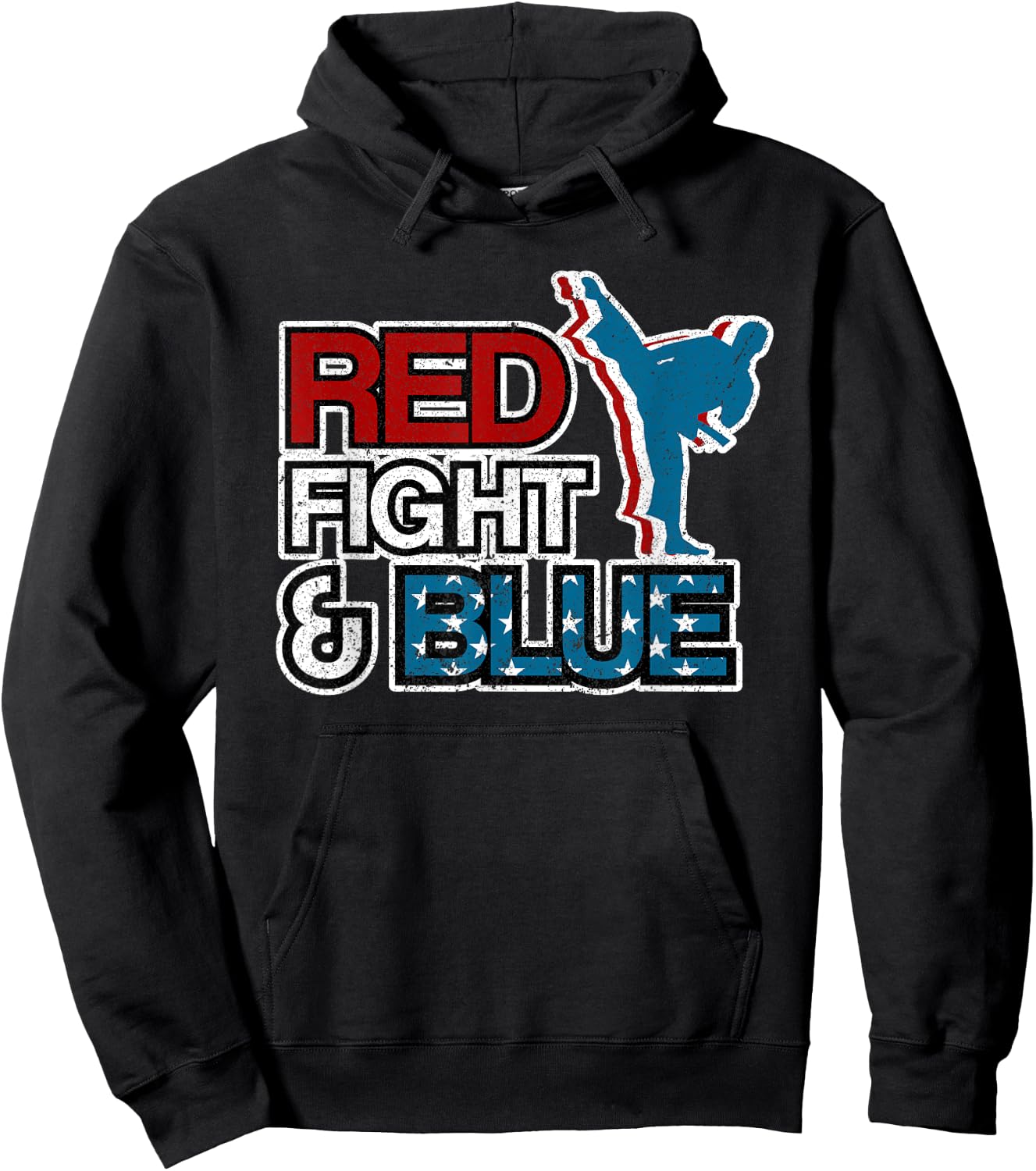 American Flag Martial Arts 4th of July Karate Taekwondo USA Men Hoodie - Hoodie | Black