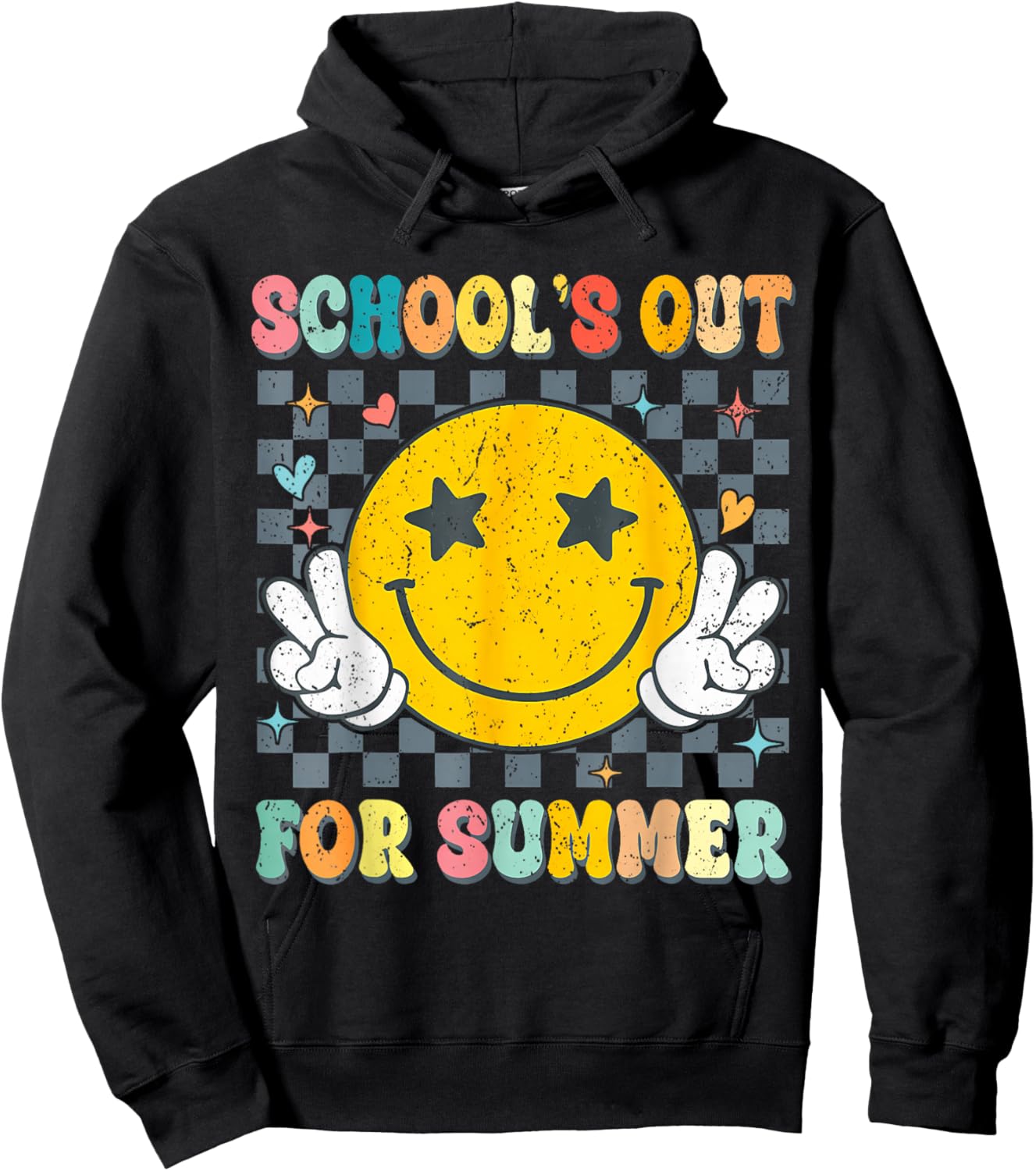 Last Day Of School Retro Schools Out For Summer Teacher Hoodie - Hoodie | Black