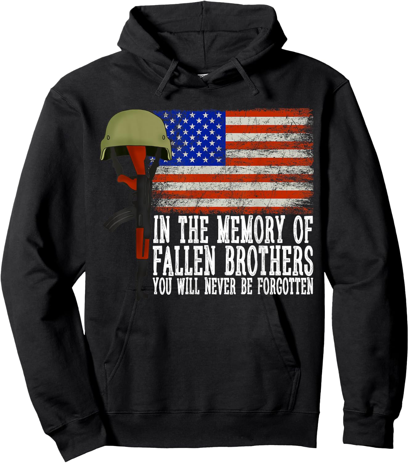 In The Memory Of Fallen Brothers You Will Never Be Forgotten Hoodie - Hoodie | Black