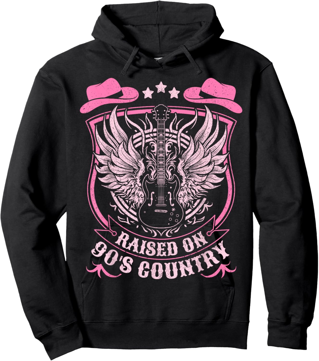 Nashville Raised On 90's Country Music Concert Outfit Hoodie - Hoodie | Black