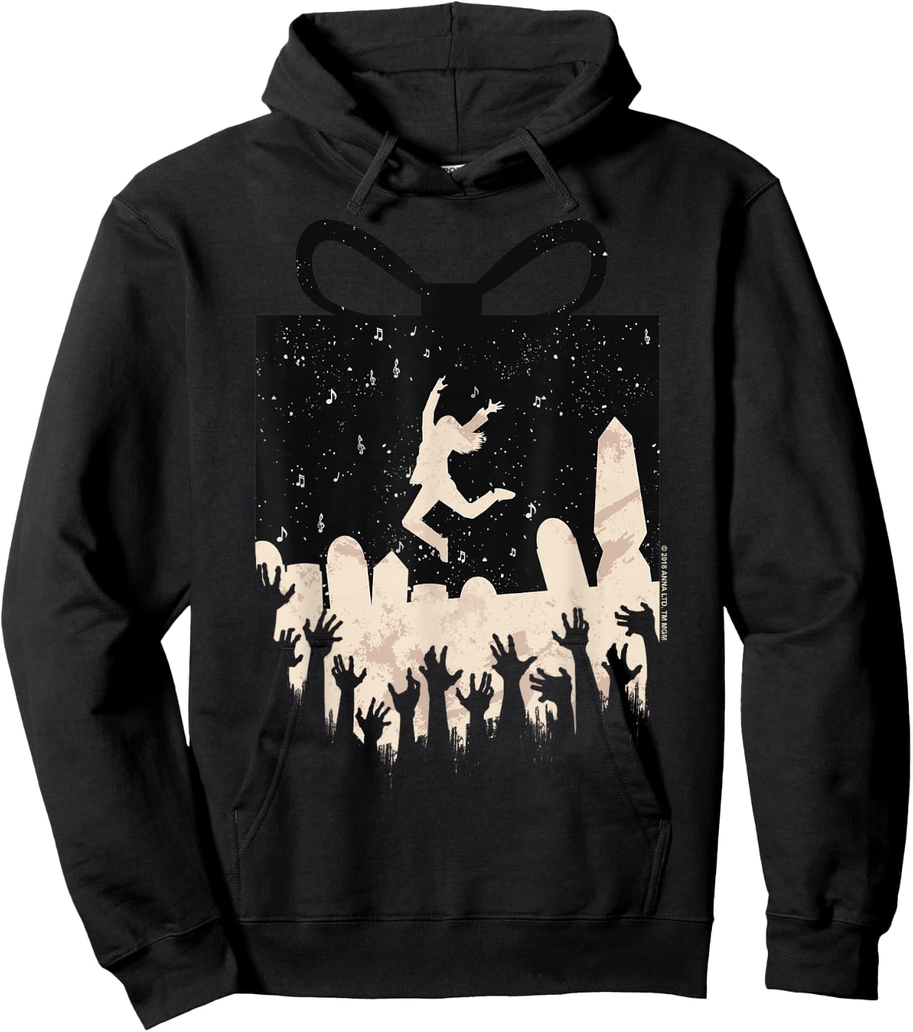 Anna and the Apocalypse Zombie Present Silhouette Christmas Hoodie - Hoodie | Black