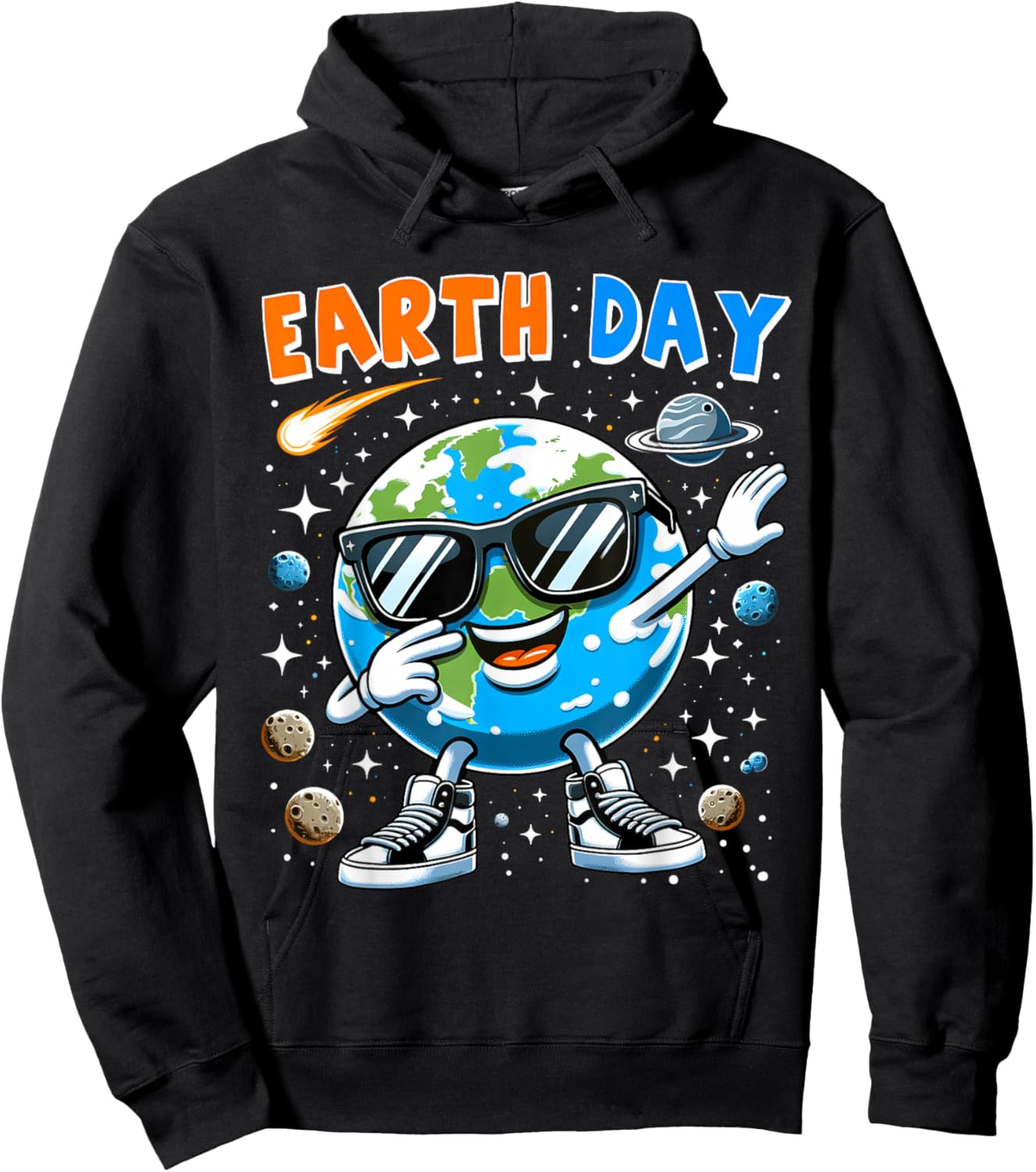 Boys Earth Day Every Day Funny Dab Dabbing Earth Kid Toddler Hoodie - Hoodie | Black