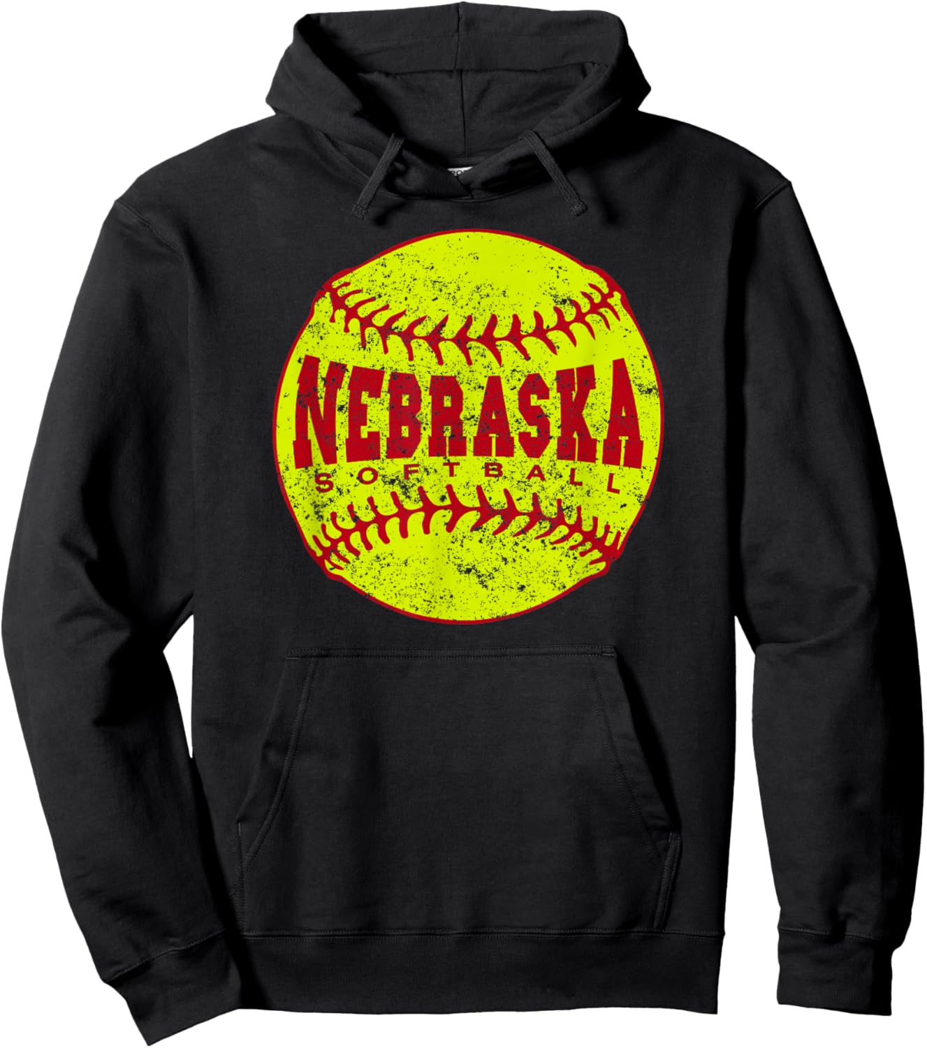 Nebraska Softball Ball Hoodie - Hoodie | Black