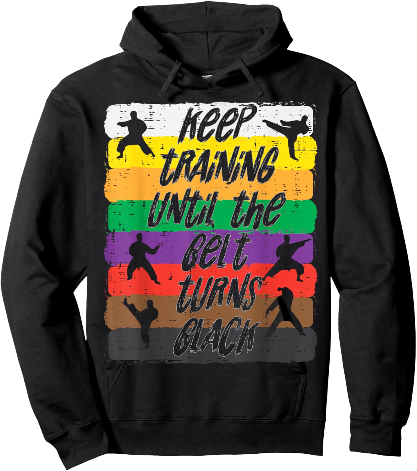 Karate Training Belt Turns Black Martial Arts Men Women Kids Hoodie - Hoodie | Black