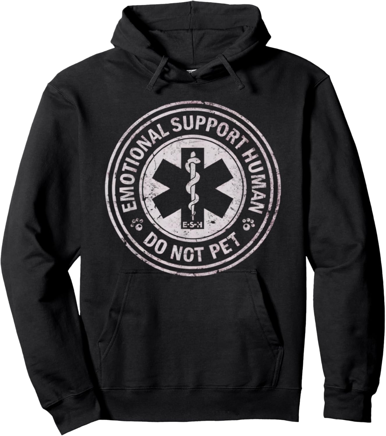 Emotional Support Human Do Not Pet Funny Sarcastic Hoodie - Hoodie | Black
