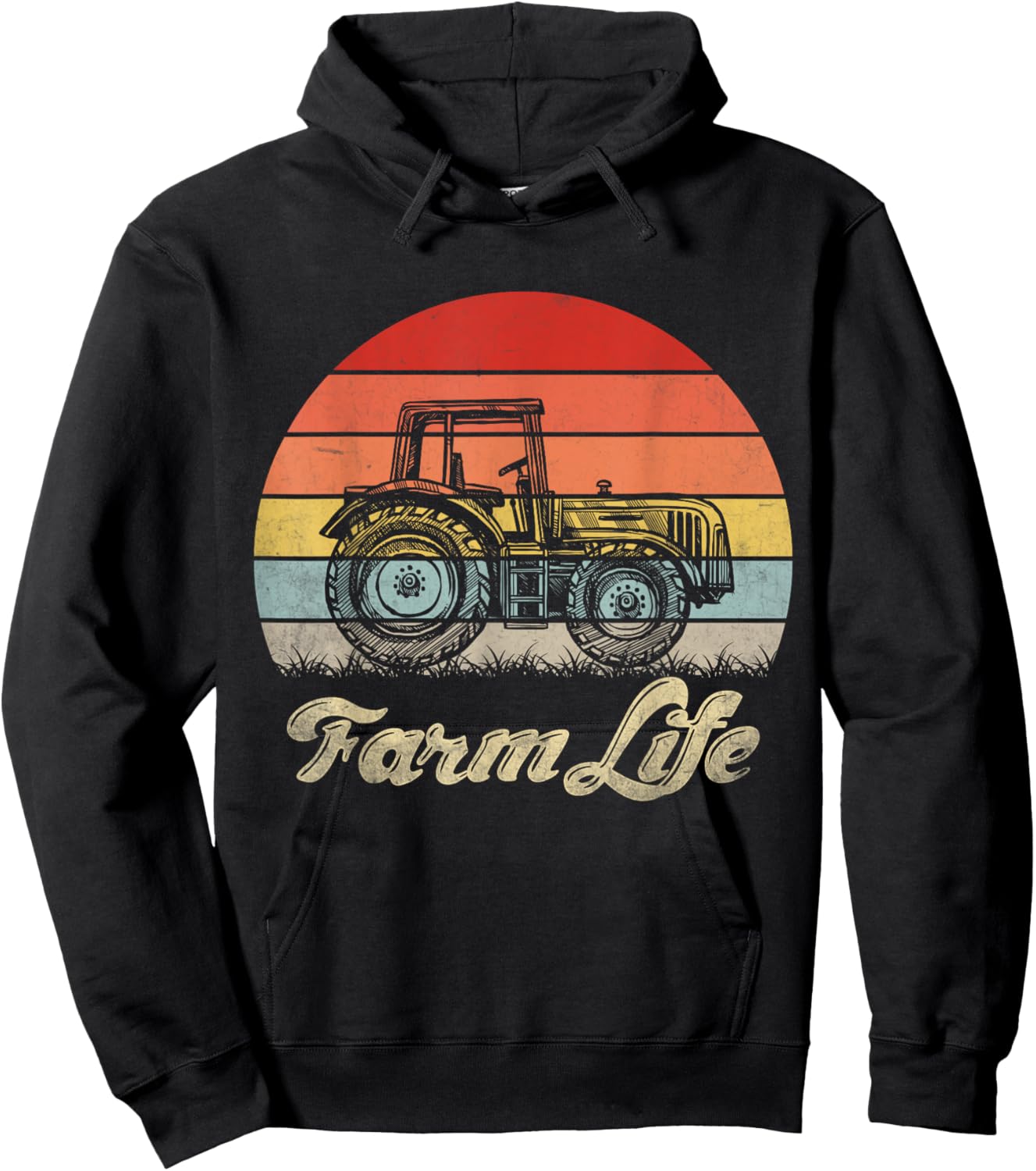 Support Local Farmers Vintage Tracteur Farm Life Hommes & Femmes Hoodie - Hoodie | Black