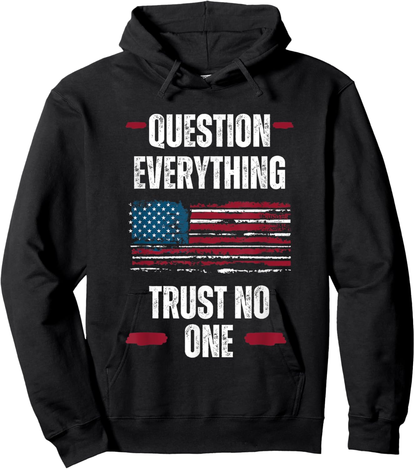 God Over Government Designs Question Everything Trust No One Critical Thinker -Adults Black Small Modern Short Sleeve Patriotic Hoodie - Hoodie | Black