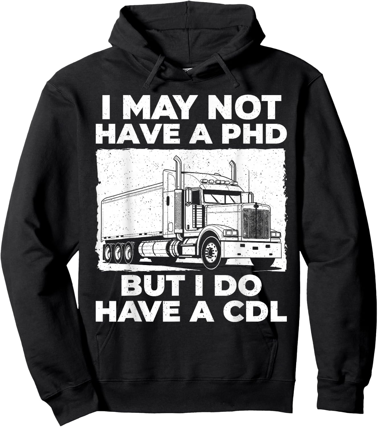 Funny CDL Trucker Design Women Semi Truck Driver CDL Hoodie - Hoodie | Black