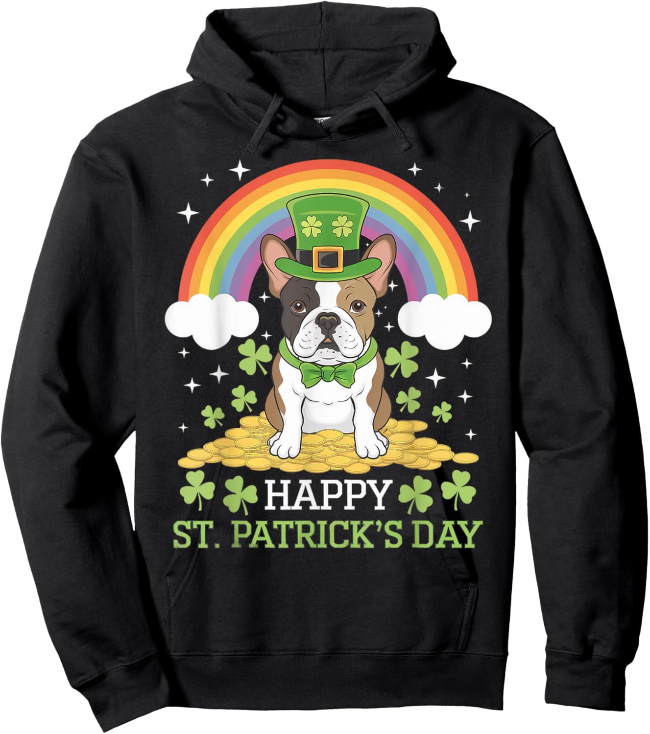 St. Patrick's Frenchie on French Bulldog Dog St Patricks Day Hoodie - Hoodie | Black