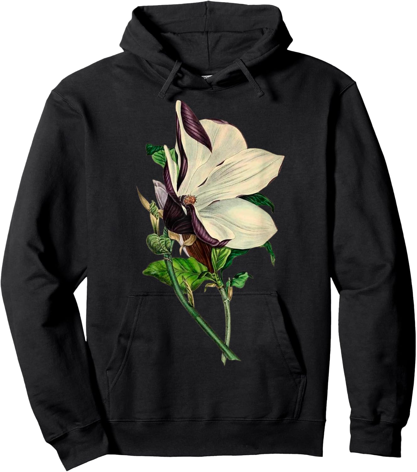 Elegant Orchid Flower Antique Plants Botanical Vintage Gift Hoodie - Hoodie | Black