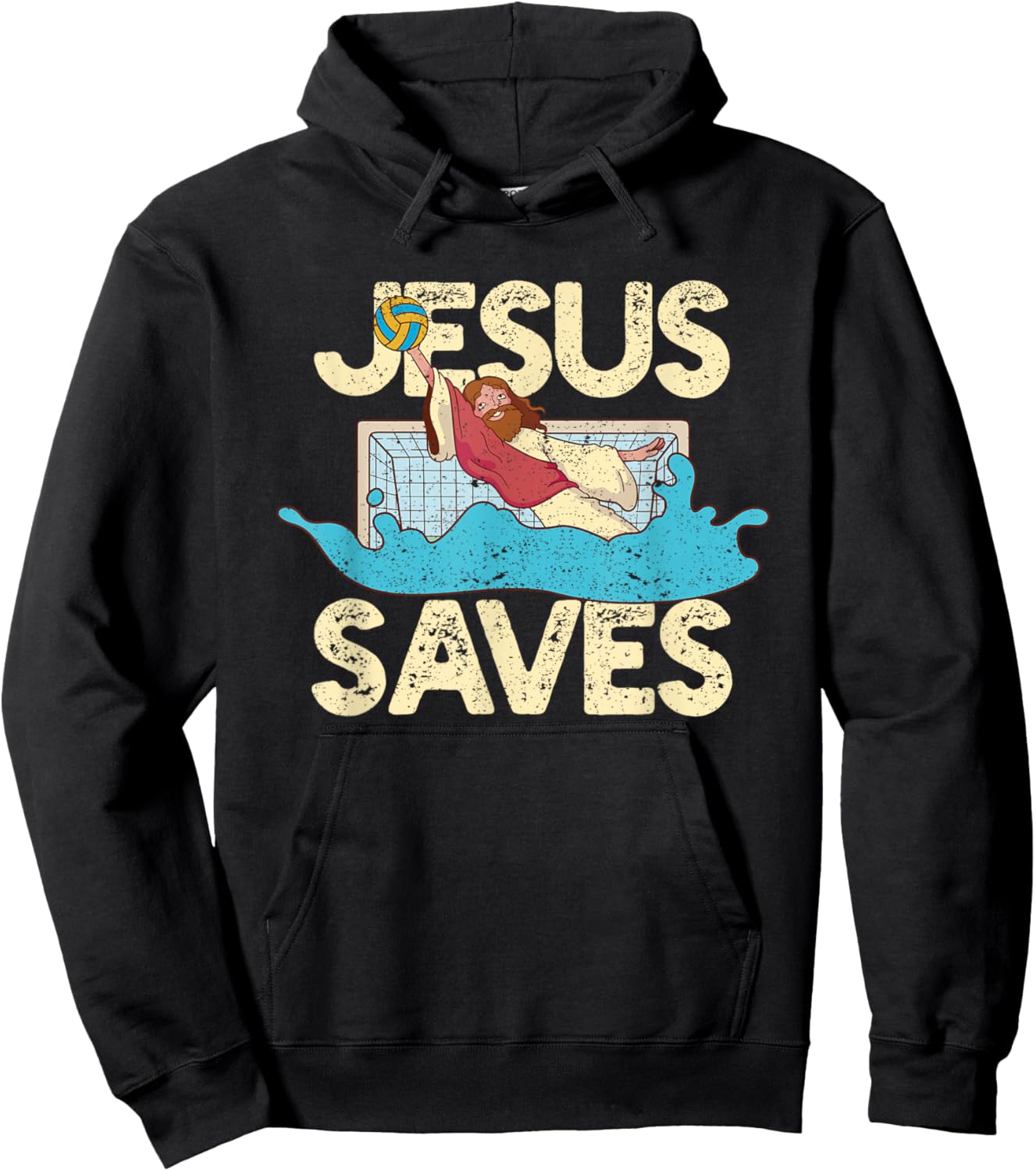 Jesus Saves Water Polo Goalie Faith Christian Waterpolo Fan Hoodie - Hoodie | Black